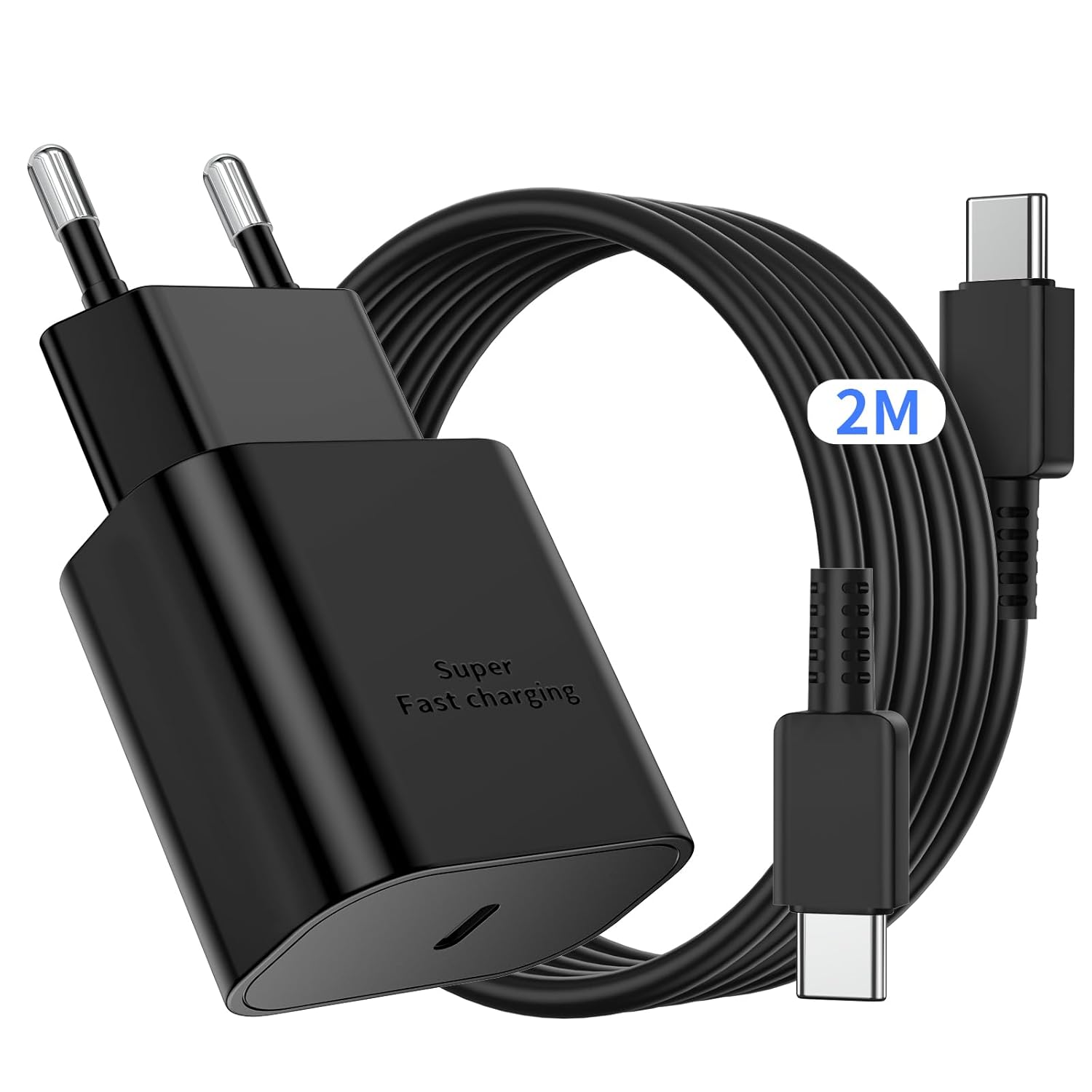 45W Super Chargeur Rapide,2M USB Type C Cable Chargeur Ultra Rapide Chargeur Compatible S25/S24/S23/S22/S21 Ultra/S20/S20+/Note 20/10/9/A73/A53/A52/S10/S9,Adaptateur Type C