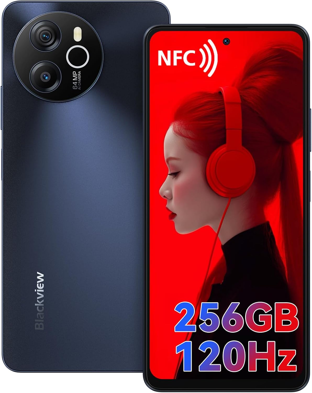 Blackview SHARK8 Telephone Portable,256Go/1To Helio G99, 120hz 6.78" FHD+1080 * 2460, 5000mAh et 33W, 64MP+13MP VGA,Smartphone Debloqué Android 13 Fingerprint/Face ID/NFC/OTG/Dual SIM