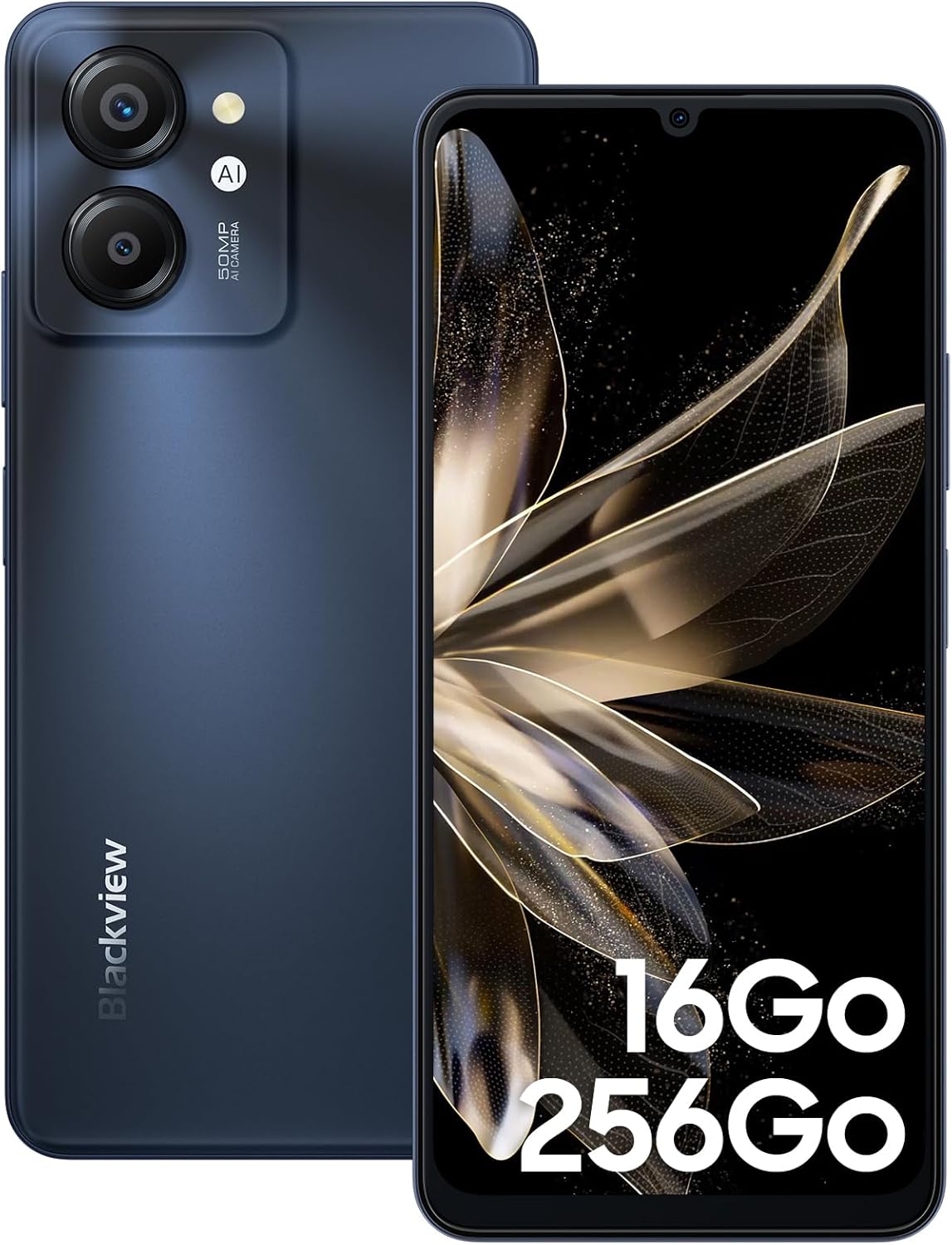 Blackview Color 8 Smartphone Android 13, Téléphone Portable Ecran 6.75''/90Hz, 16Go+256Go/TF 1To Smartphone Débloqué, Batterie 6000mAh/18W, 50MP+8MP/OTG/GPS/Octa Core/3 Cards Slot Smartphone Pas Cher