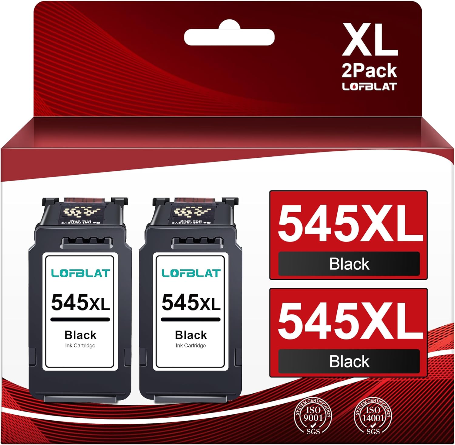 LOFBLAT 545XL Cartouches d'encre Remplacement pour Canon 545 546 XL pour Canon Pixma TS3150 MG2450 MX495 TR4550 MG2950S MG2550 MG2550S MG2555 MG2950 MG2450 TS3150 (2 Noir)
