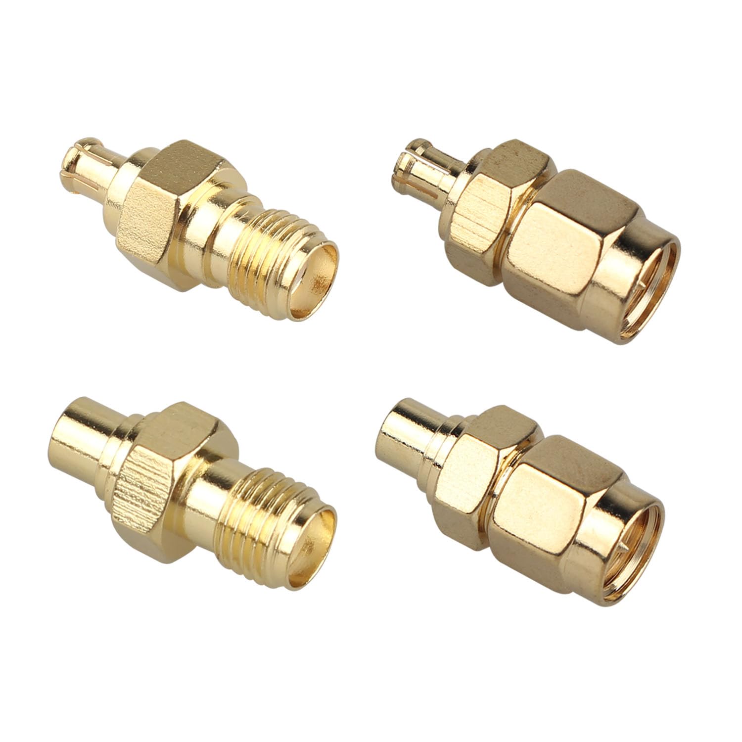 Futheda 4PCS SMA à MCX Connecteur Kit RF Coaxial Adaptateur Mâle Femelle Coupleur MCX Antenne Faible Perte Câble Adaptateur Compatible avec Réseau Wifi Routeur Radio DAB Scanner Audio Vidéo