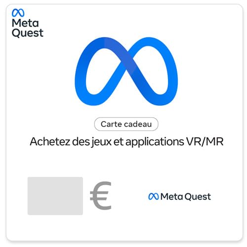 Carte cadeau numérique Meta Quest (pour les applications, jeux et expériences) - par email - valable en France
