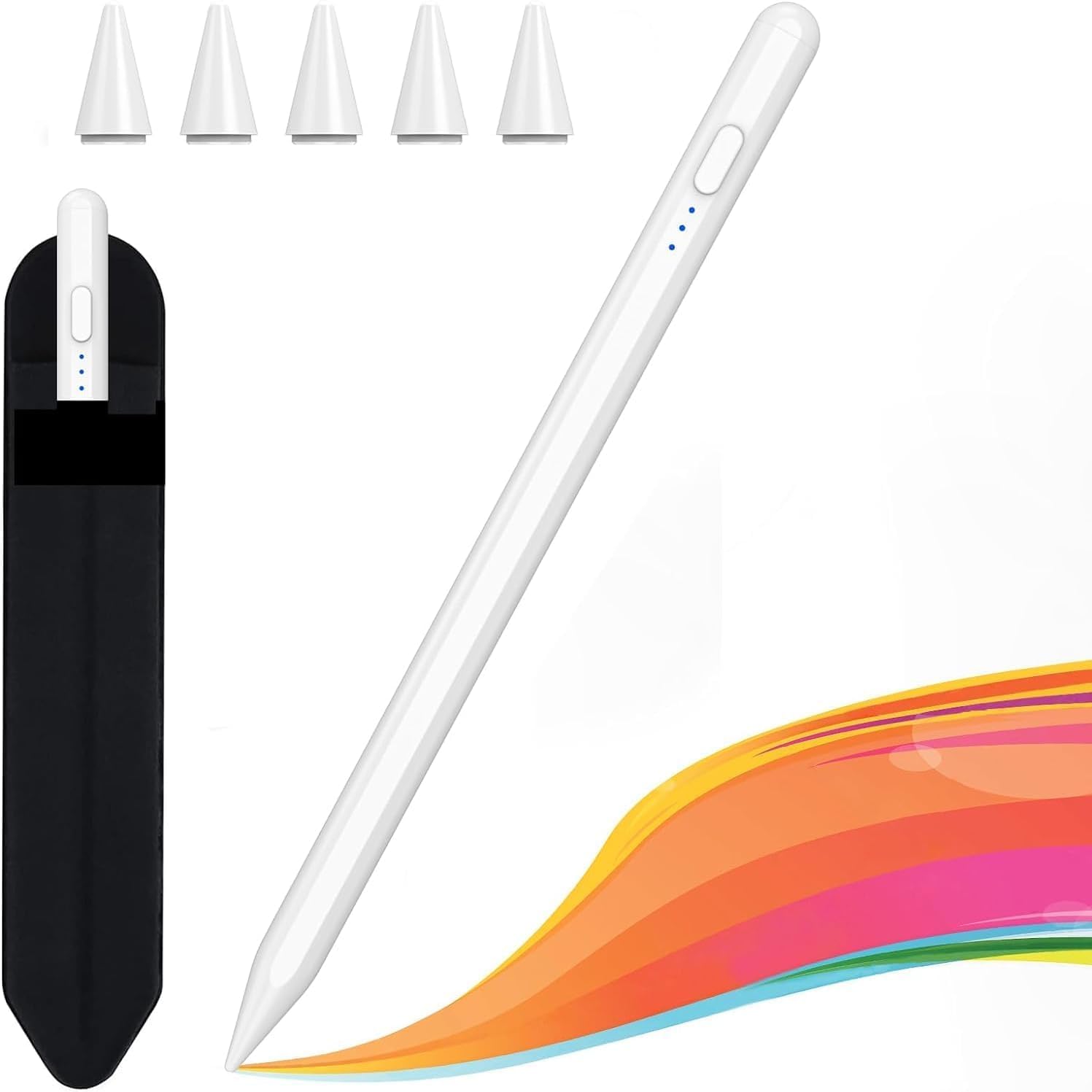 Stylet iPad, Pencil iPad, Stylo pour iPad 2018-2025, Stylet Tablette iPad avec Chargement Rapide, Aspiration Magnétique, Compatible iPad 11 A16/10/9/8/7/6, Air 3/4/5/M2/M3, Mini 5/6, Pro 3/4/5/6/M4