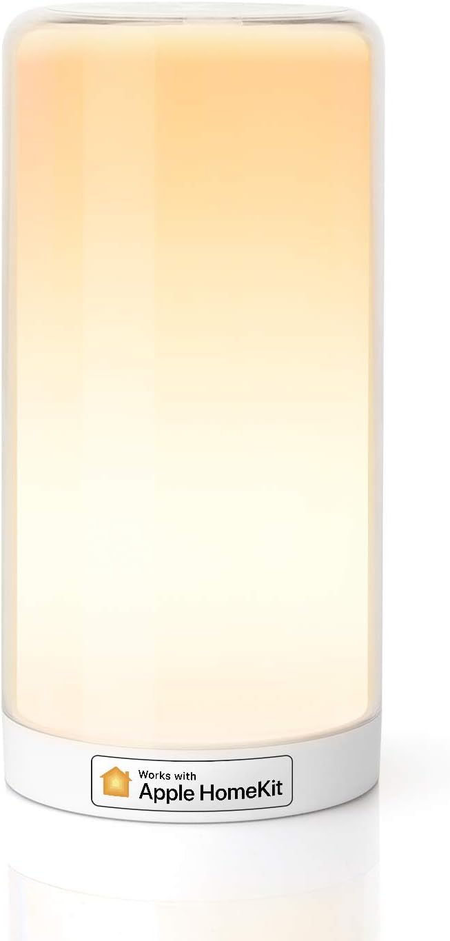 Meross WiFi Connected LED Night Light, Smart Bedside Lamp Compatible with Apple Home, Alexa, Google Home and SmartThings, Multi-Color Dimmable Night Lamp with RGB, Warm White and Cool White