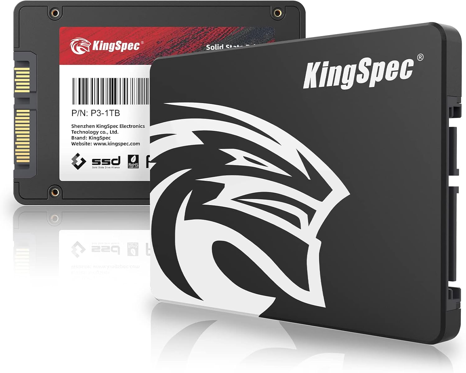 KingSpec 1TB 2.5" SATA SSD, 3D NAND Flash Internal SSD Hard Drive, Read Speed up to 550MB/sec - for Desktop/Laptop/All-in-One