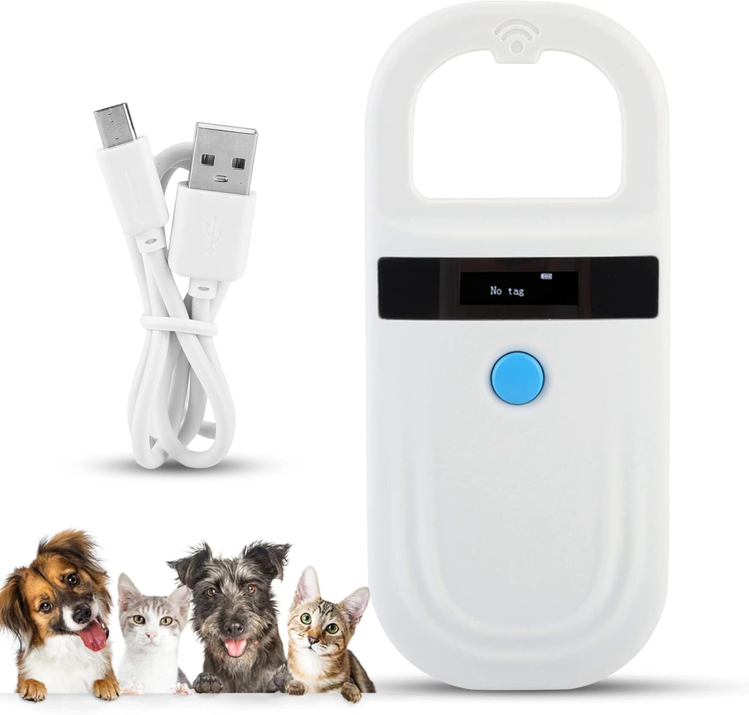 Lecteur D'identification D'animal de Compagnie, Affichage D'étiquette D'animal Compagnie de Scanner D'identification de Puce D'animal Rechargeable Lecteur Portable RFID EMID pour Animaux