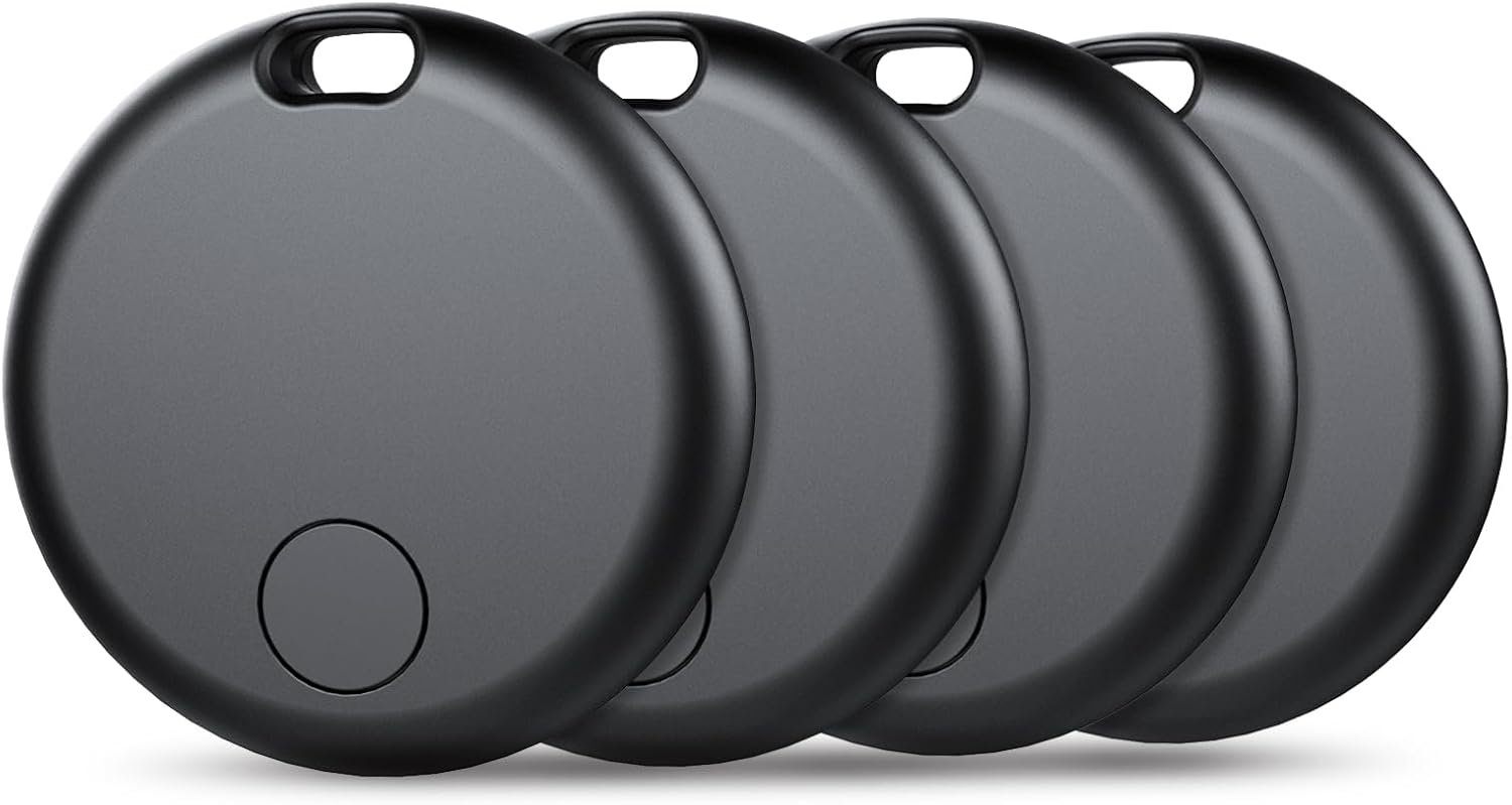 Smart Air Tag, Apple Plotter Set of 4, Works with Apple Find My(iOS only), Battery Life 1 Year, Key Locator/Wallets/Suitcases/Backpack (Black)