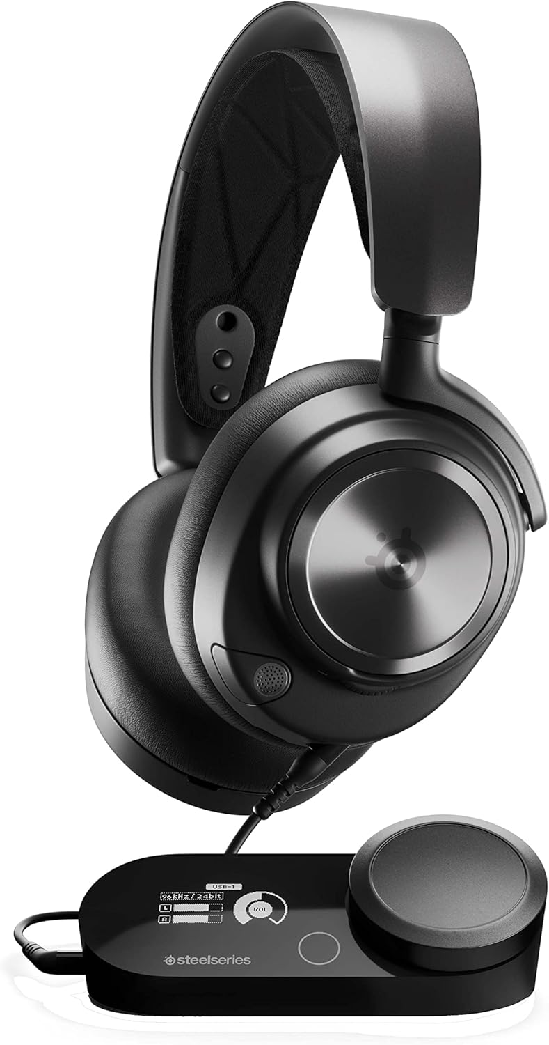 SteelSeries Arctis Nova Pro - Casque gaming multi-système - Son Hi-Res - Son spatial 360° - GameDAC Gen 2 - Micro ClearCast Gen 2 - PC, PS5, PS4, Switch