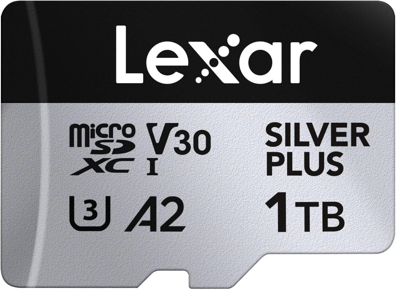 Lexar Silver Plus 1TB Micro SD Card, Up to 205MB/s Read 150MB/s Write Micro SD Memory Card with SD Adapter, UHS-I, A2, U3, V30, Class 10, 4K UHD microSDXC