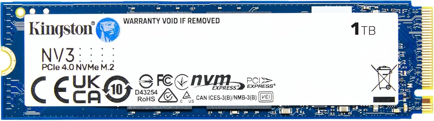 Kingston NV3 NVMe PCIe 4.0 SSD Interne 1To M.2 2280-SNV3S/1000G