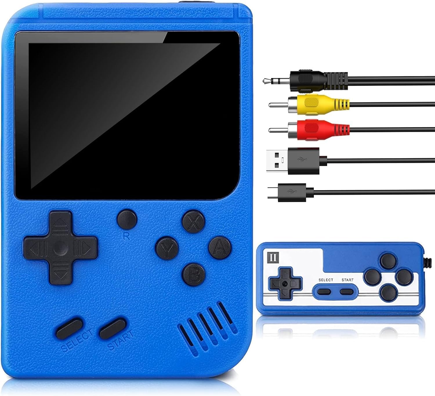 Console de jeux portable - Mini console de jeu rétro avec 500 jeux FC classiques pour connecter la télévision et deux joueurs, écran de 7,6 cm, batterie rechargeable 1020 mAh, cadeau pour enfants et