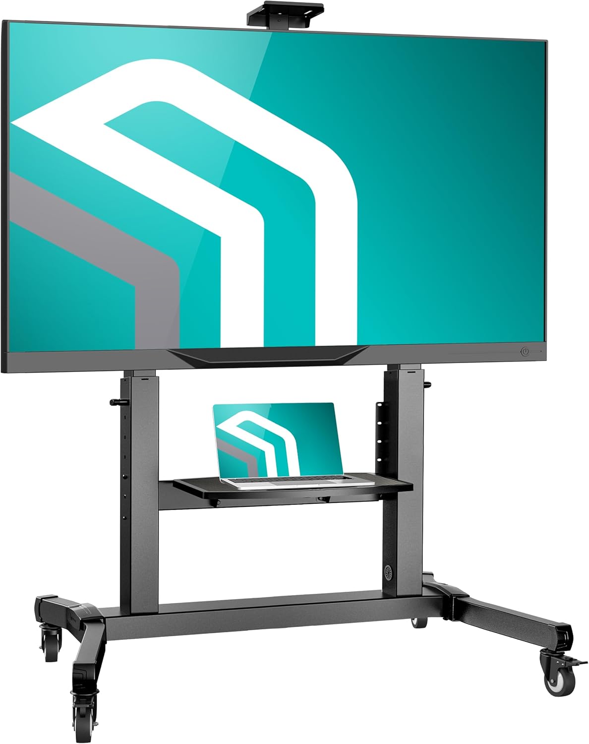 ONKRON Support TV roulettes Professionnel pour 50-100 Pouces TV, Pied TV Roulette Poids de 120 kg - Meuble TV sur roulettes VESA 200x200 - VESA 1000x600/Chariot Support TV Inclinable TS1991-B Noir