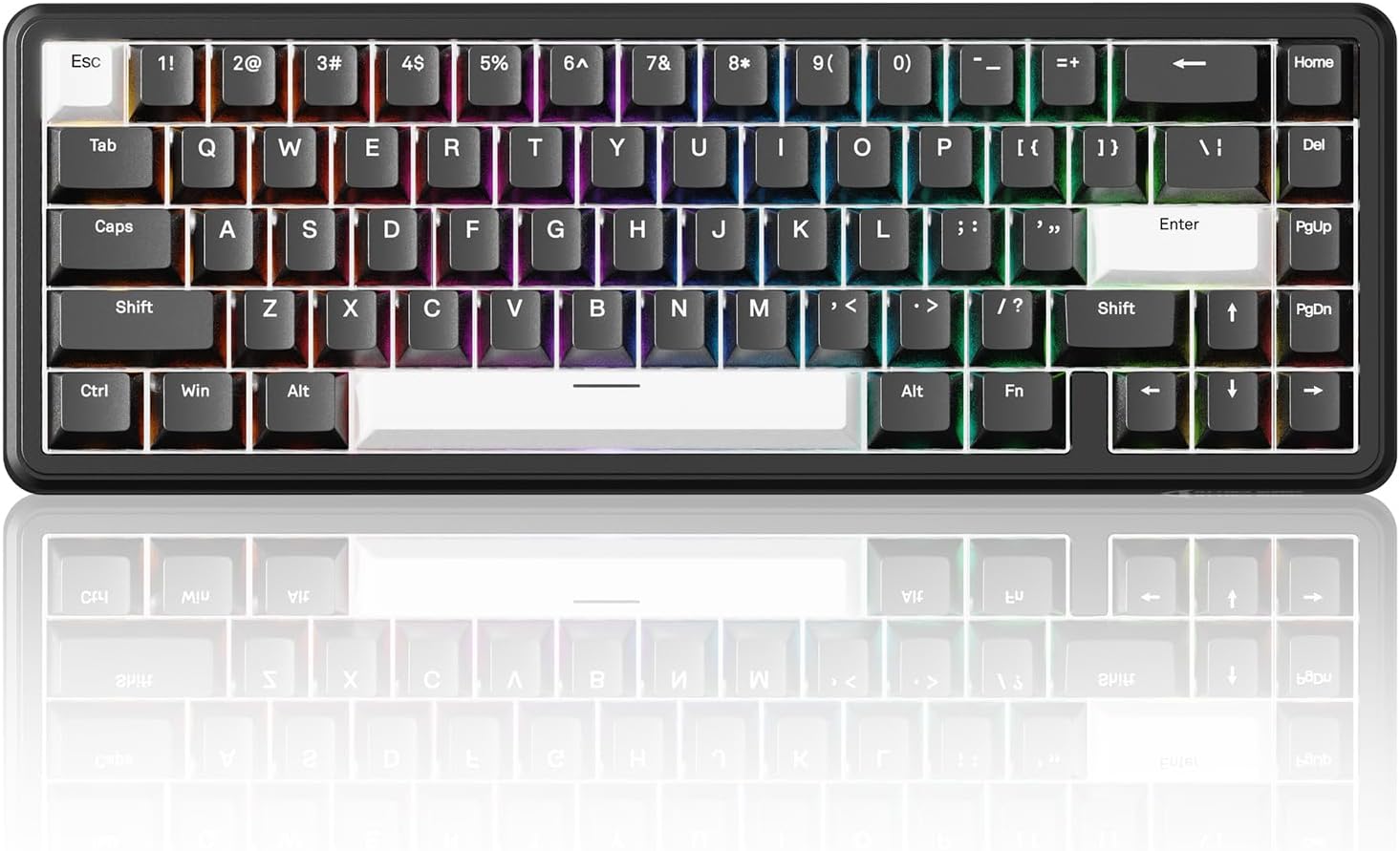 ATTACK SHARK X65 HE 65% Wired Gaming Keyboard with Magnetic Switches, Rate 8000Hz, 0.01mm Adjustable Activation, PBT Keycaps, QMK Driver, RGB Customizable, Quick Release (Black)