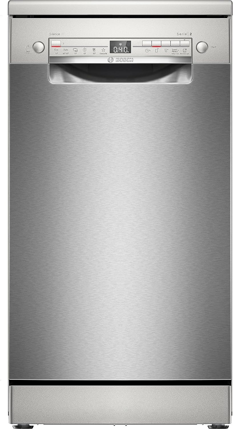 Bosch SPS2HKI58E, Series 2, Freestanding dishwasher, 45 cm, 10 place settings, Home connect, Stainless steel