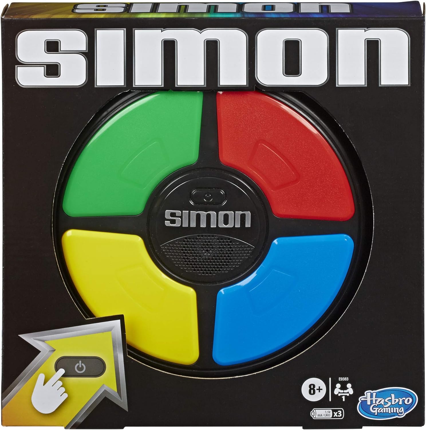 Hasbro Gaming Simon Classic Electronic Memory Game for Children and Families, 8 Years Old, with Sounds and Lights, Compact Size, Family and Friends Game