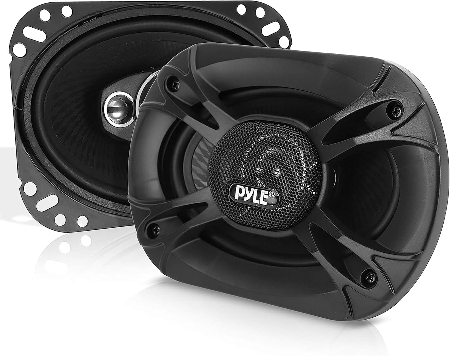 Pyle Haut Parleurs Voiture Universels 4 Voies - 500W 15 cm x 23 cm Quadraxial Audio Pro Puissant - Remplacement Rapide Universel, Compatibles avec Montage Portière/Panneau Latéral de Véhicule -Paire