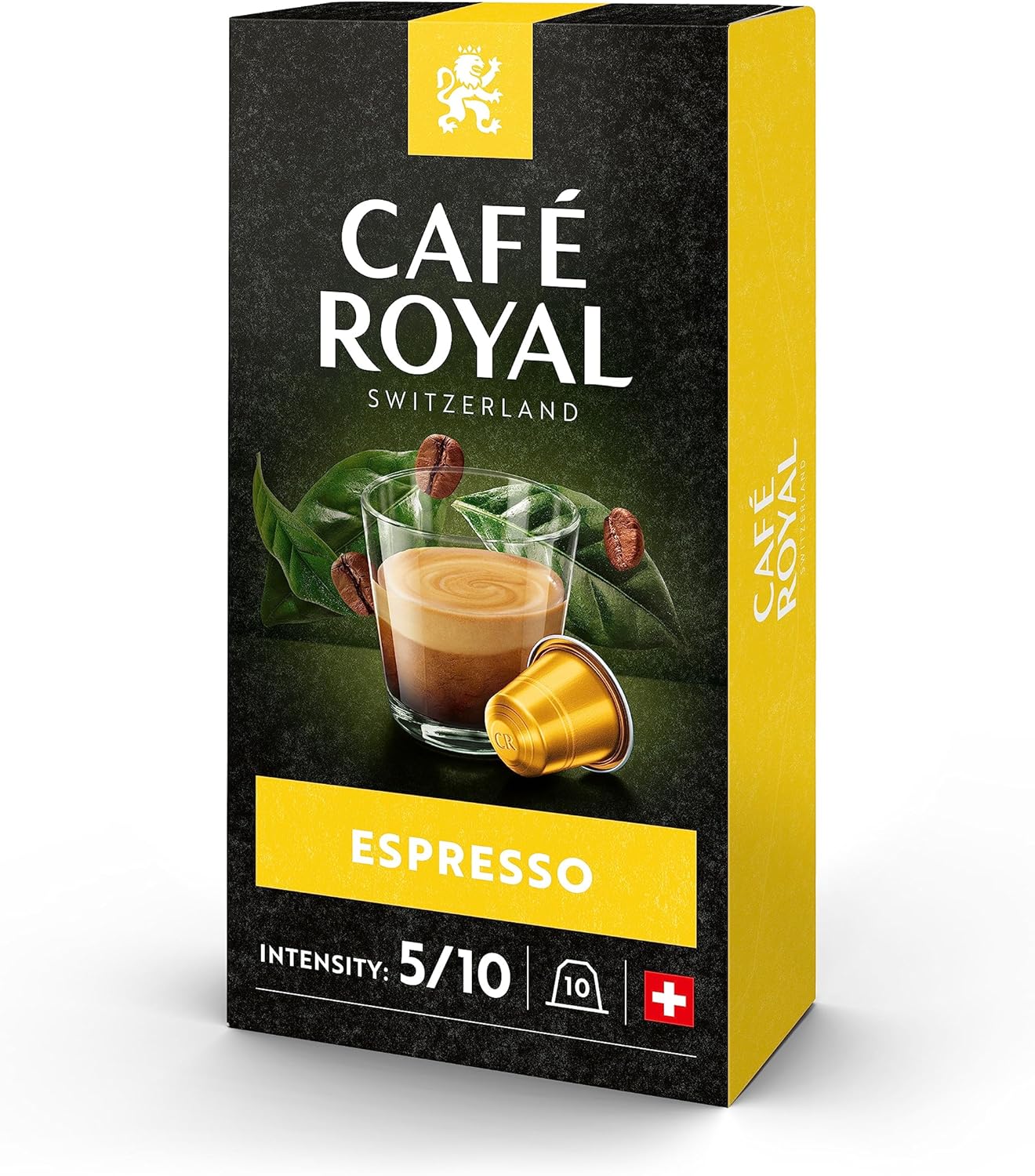 Café Royal Espresso 100 Capsules pour Cafetière à Café Nespresso - Intensité 5/10 - Capsules de Café en Aluminium certifiées UTZ