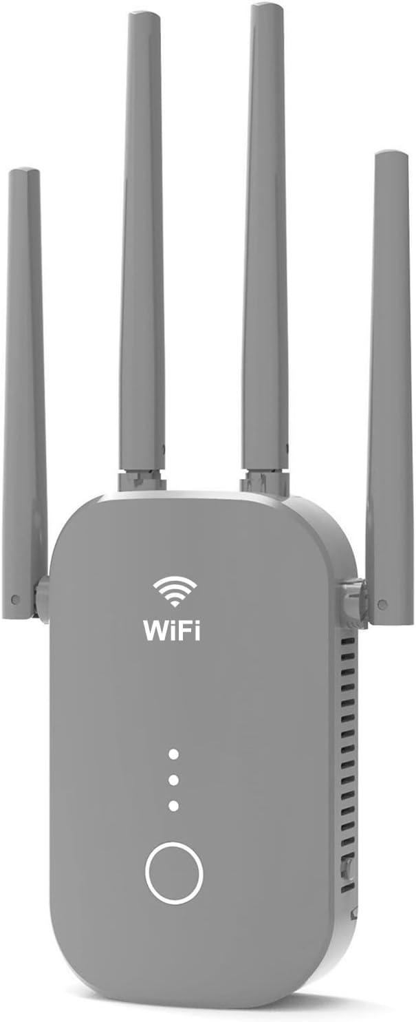Répéteur WiFi Puissant 1200Mbps Amplificateur WiFi 5GHz & 2.4GHz WiFi Extender, Repeteur WiFi avec Un Port Ethernet, WiFi Booster avec Modes Repeteur/Routeur/AP, Compatible avec Tous Les Routeurs