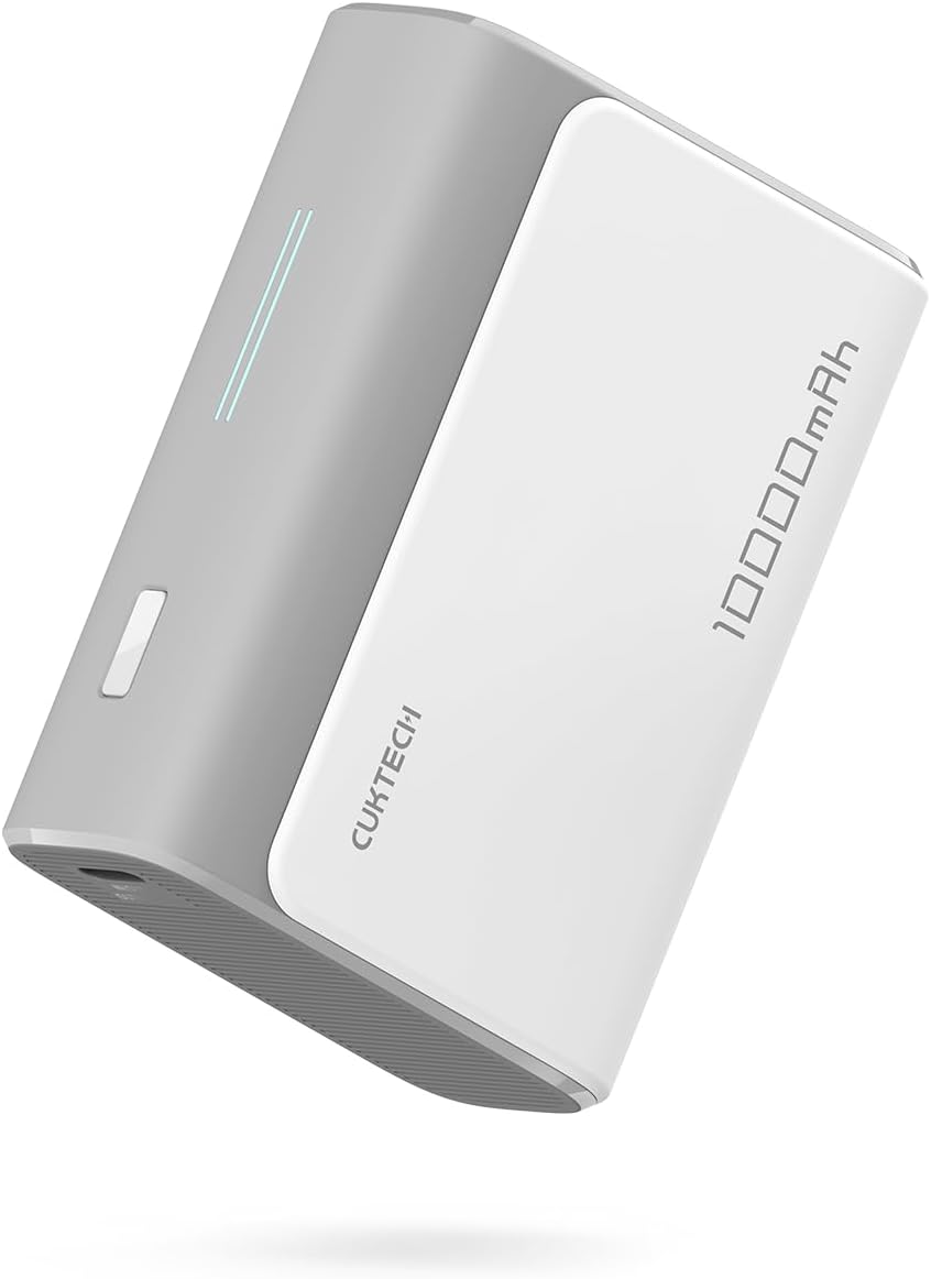 CUKTECH Power Bank 10000 mAh 30 W, USB C Power Bank, with 2 Ports, External Battery for Mobile Phone, iPhone, Samsung, Vivo, Oppo, iPad Air/Pro, Xiaomi, MacBook (Grey)