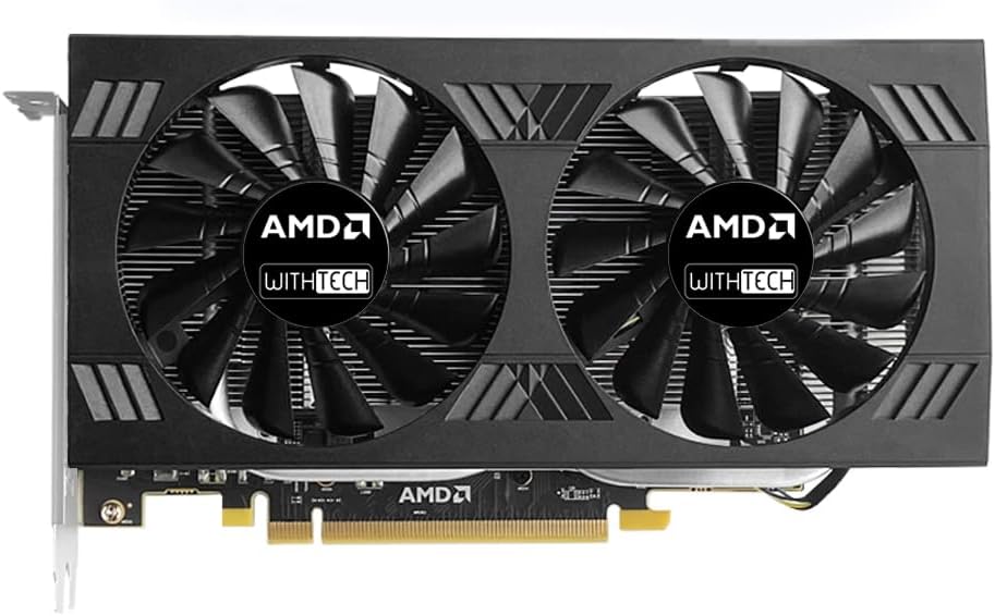 WITHTECH AMD Radeon RX 580 8G GDDR5 256bit PCI Express 3.0×16 HDMI + DP Graphics Card
