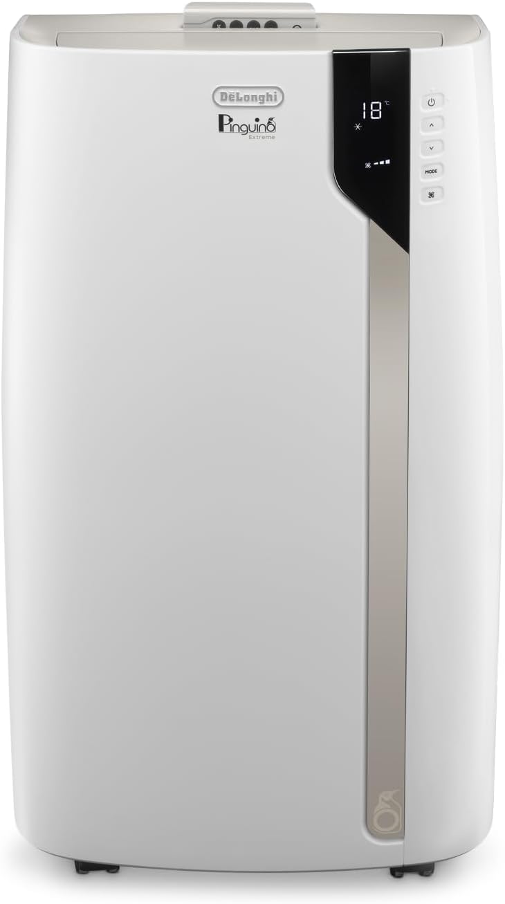 De'Longhi Penguin PAC EX93 Extreme Quiet Portable Air Conditioner with Arctic Whisper Extreme Technology, 9400 BTU/h, 2.5 kW, up to 85 m³, Class A+