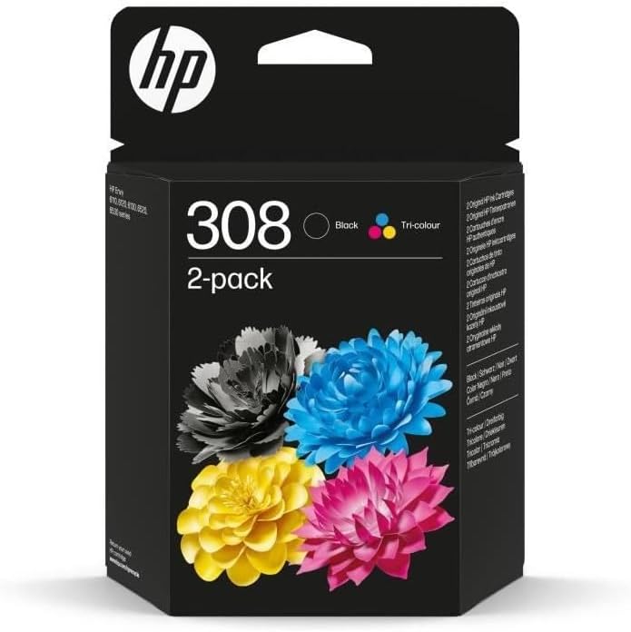 HP 308 Pack of 2 Original Ink Cartridges Black/Three Colours