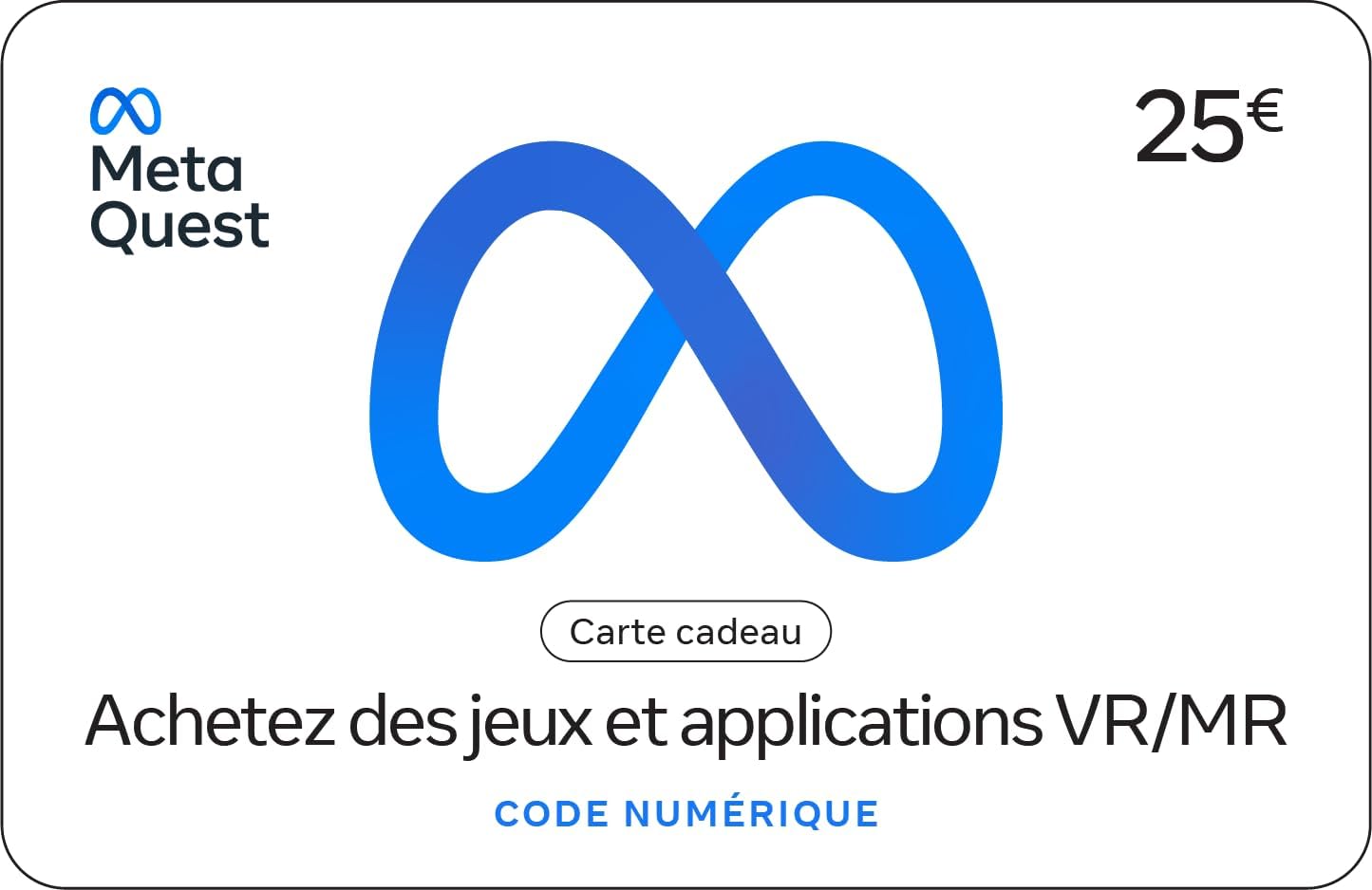 META QUEST Gift Code €25 - Download Code - France Only