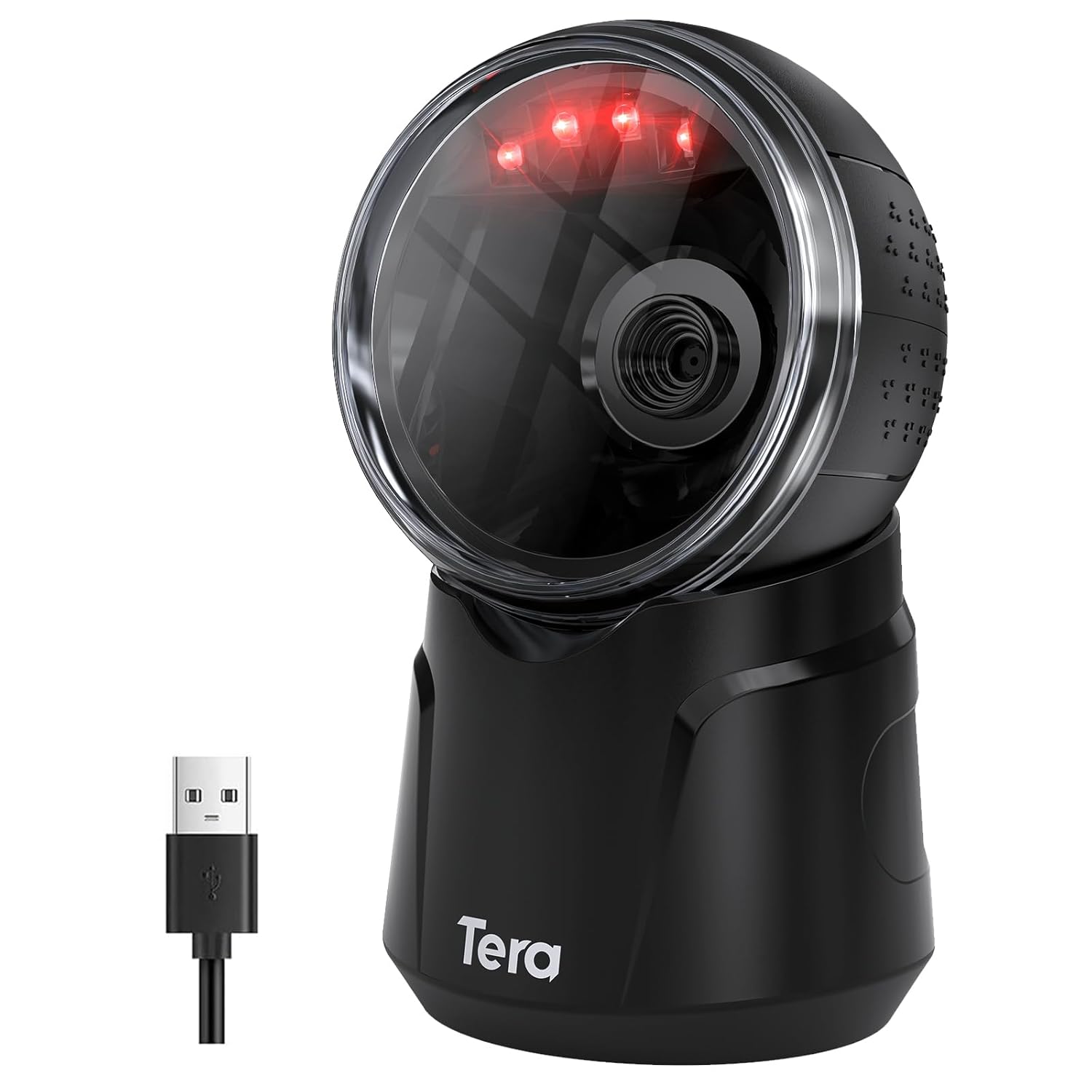 Tera Omnidirectional Desktop Barcode Scanner: 1D 2D QR Handsfree Barcode Reader Wired USB Adjustable Scan Head for POS Supermarket Retail Store Model 9000