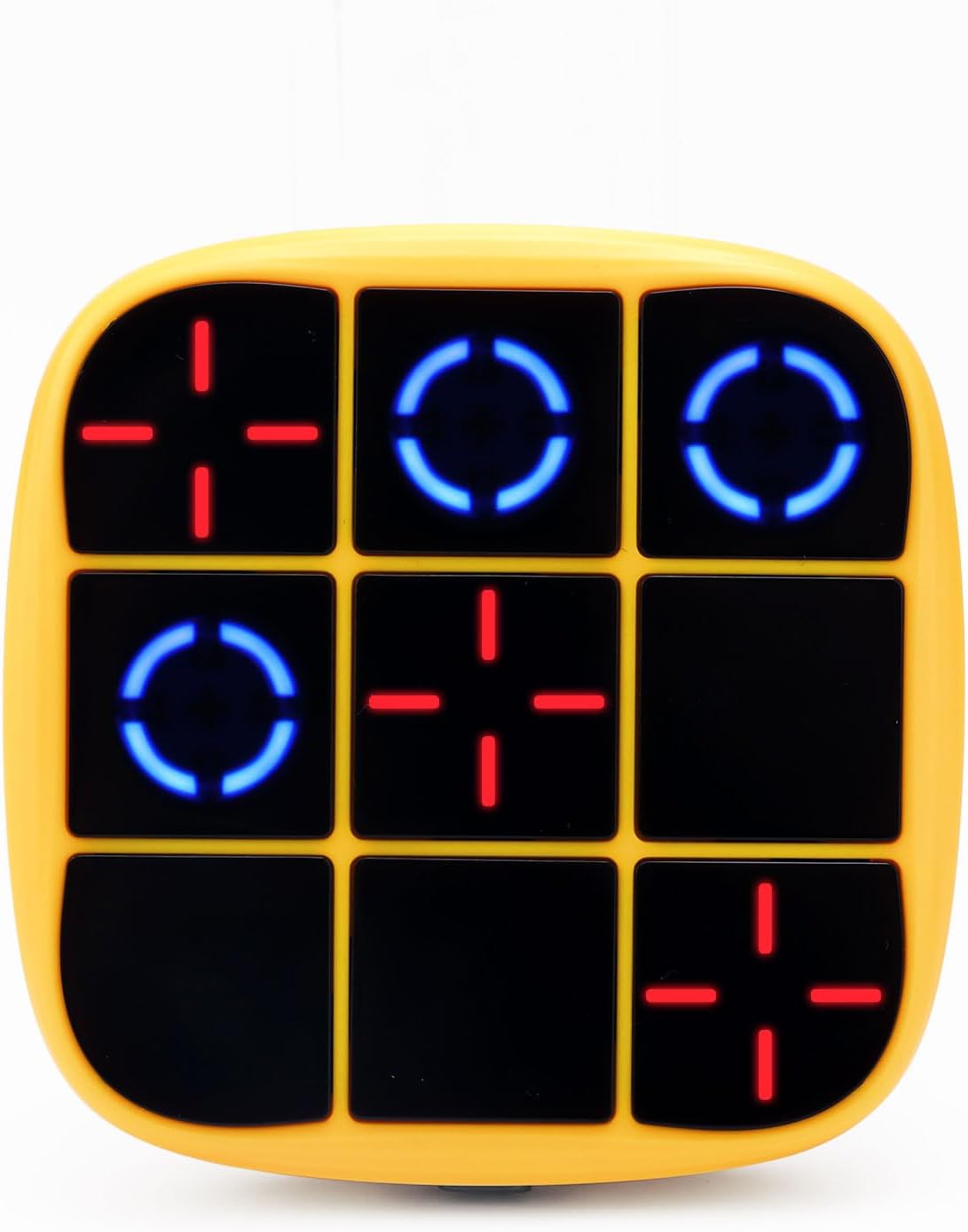 Morpion Game, Portable Electronic Game Console Portable Travel Games Educational Toys Fidget Puzzle Board Game Gift for Children Adults All Ages (Yellow)