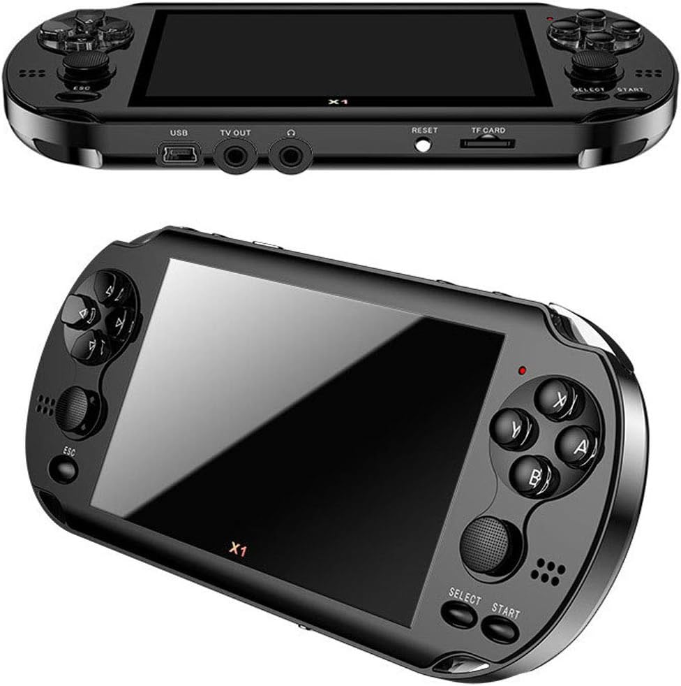 LANMOU 4.3 Inch Portable Gaming Console, Double Console PSP HD MP5 Multiple Simulators, More Powerful Chip, Supports Thousand Games, 64G TF Card Extension, Black