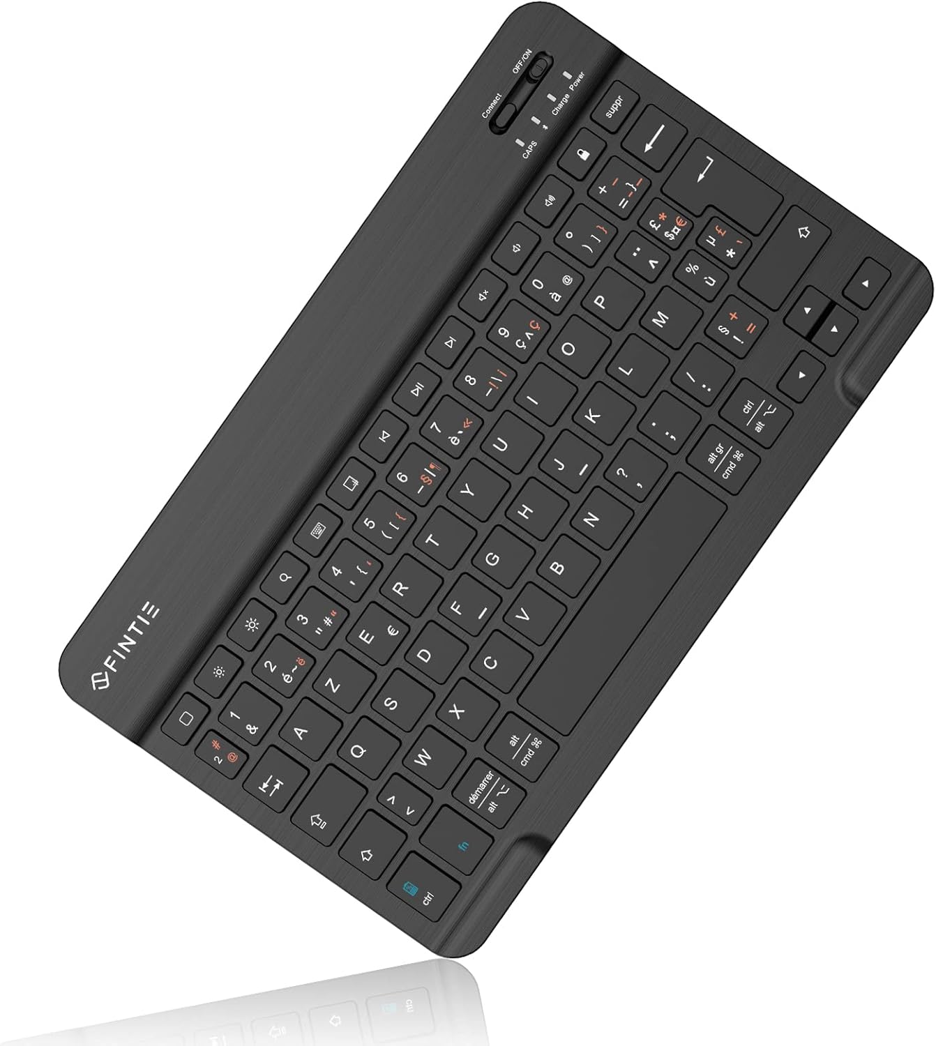 FINTIE Wireless Bluetooth Keyboard 10 Inches [French AZERTY] Lightweight Slim Keyboard for iPad, Android Tablet Samsung Galaxy, Xiaomi/Redmi Pad, Huawei/Honor Pad, Black