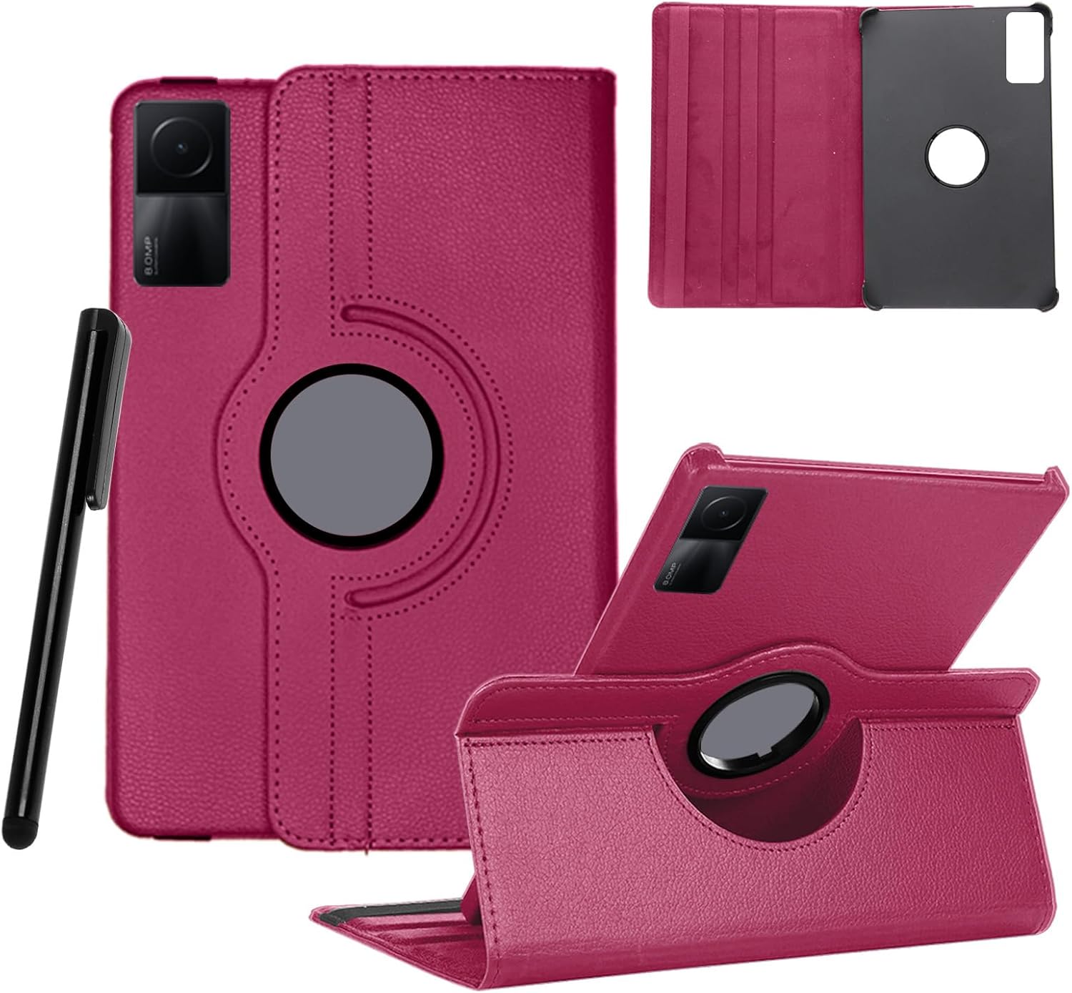 Heremore Protective Case for Xiaomi Redmi Pad SE 11 Inch Tablet 2023, 360° Rotating Stand Cover, PU Leather Protective Case