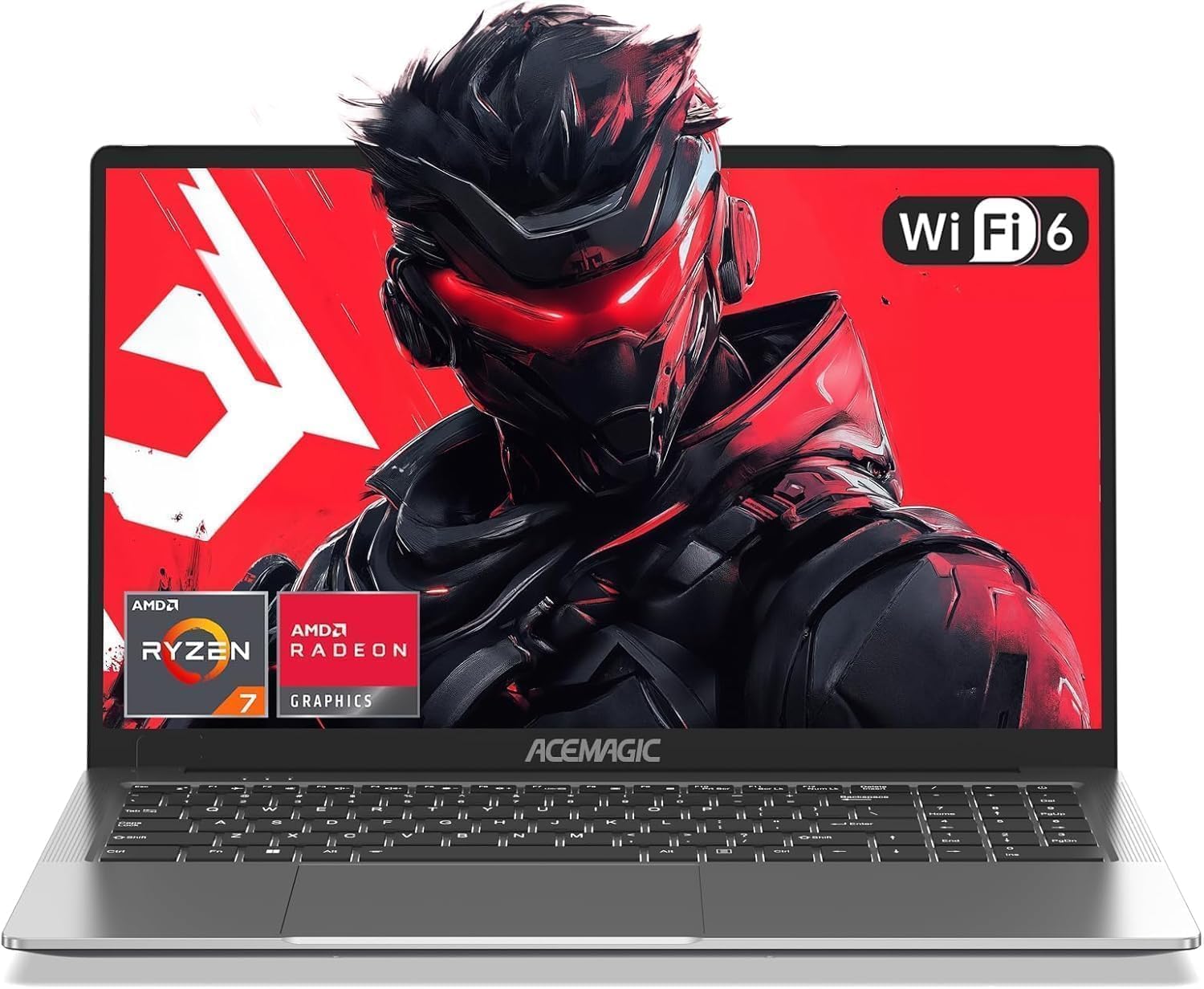ACEMAGIC 16.1 Inch AMD Laptop with Metal Case Ryzen 7 5700U (8C/16T, 4.3GHz) Keyboard Backlight PC Laptops 16GB RAM Sodimm DDR4 x 2.512GB M.2 SSD, WiFi 6, BT5.2, Type C