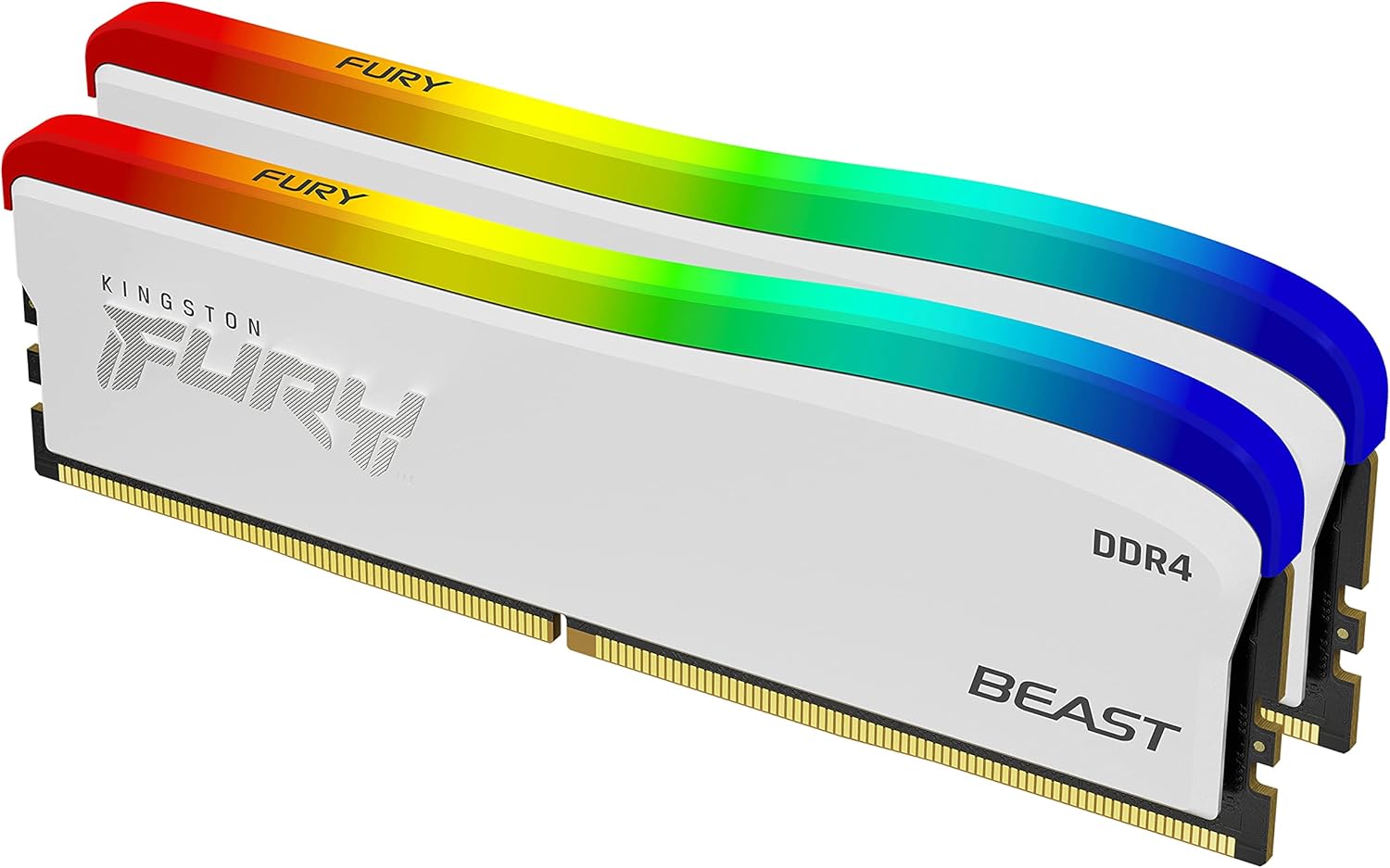 Kingston FURY Beast White RGB Special Edition 16GB 3200MT/s DDR4 CL16 DIMM Memory Kit for PC (Kit of 2) - KF432C16BWAK2/16