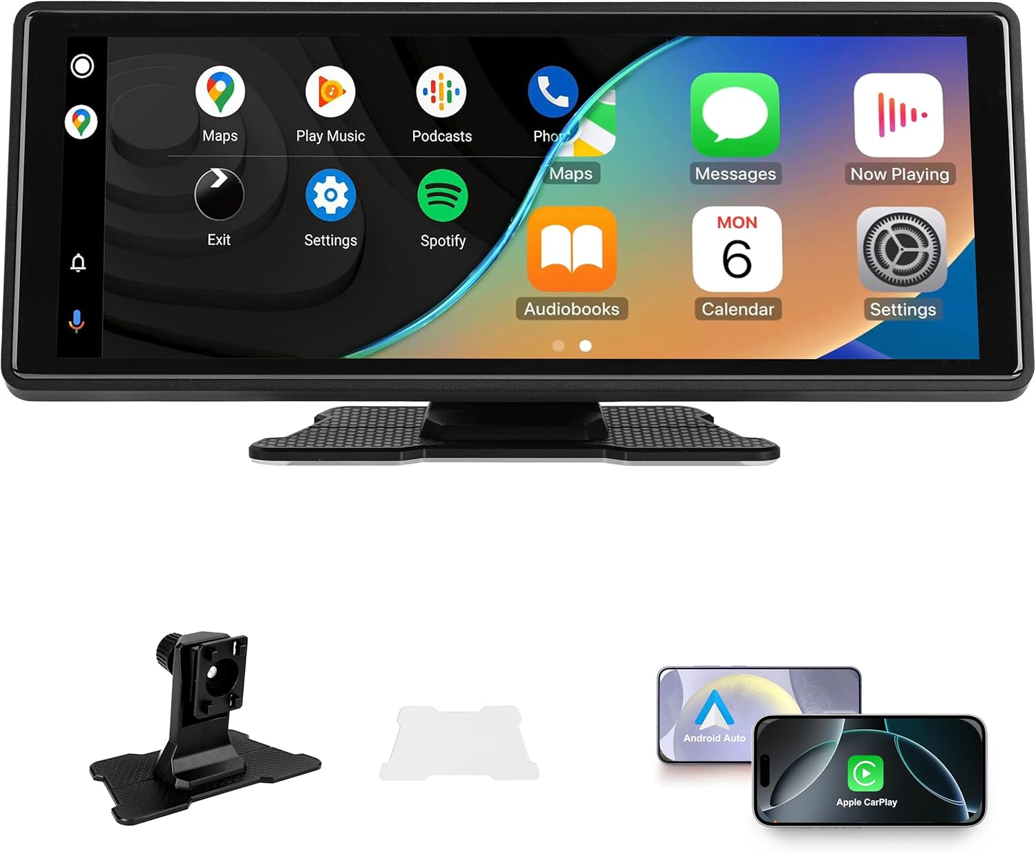 Car Screen Compatible with CarPlayy and Android Auto, Wireless Connected Radio, Touch Screen IPS Portable Android Carplayy 10.26 Inch 1080P, Googlee and Siri Assistant (10.26 Inches)