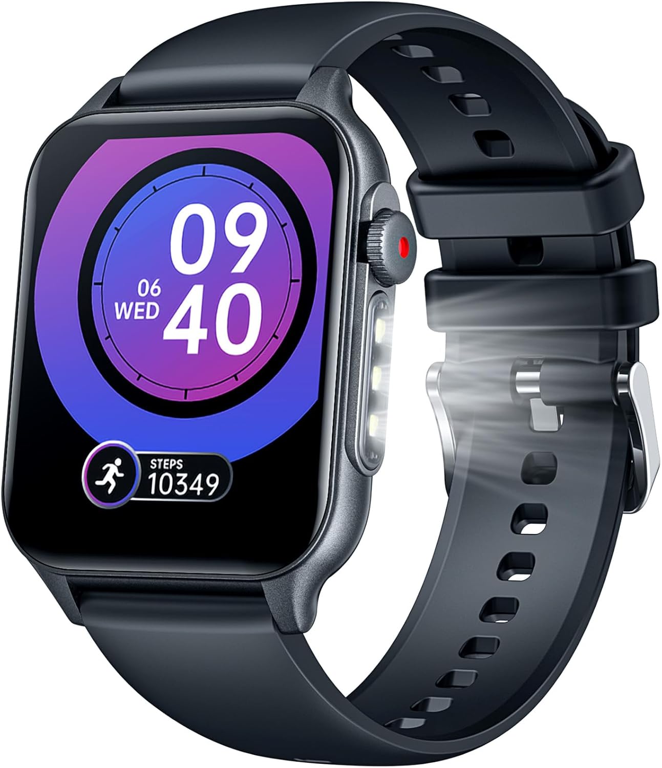 Men's Military Smart Watch 2.0 Inch Smartwatch with Bluetooth Calls 100 Modes Sports Fitness Watch with 3 LED Flashlight IP67 Waterproof Smart Watch for Android Phone and iPhone