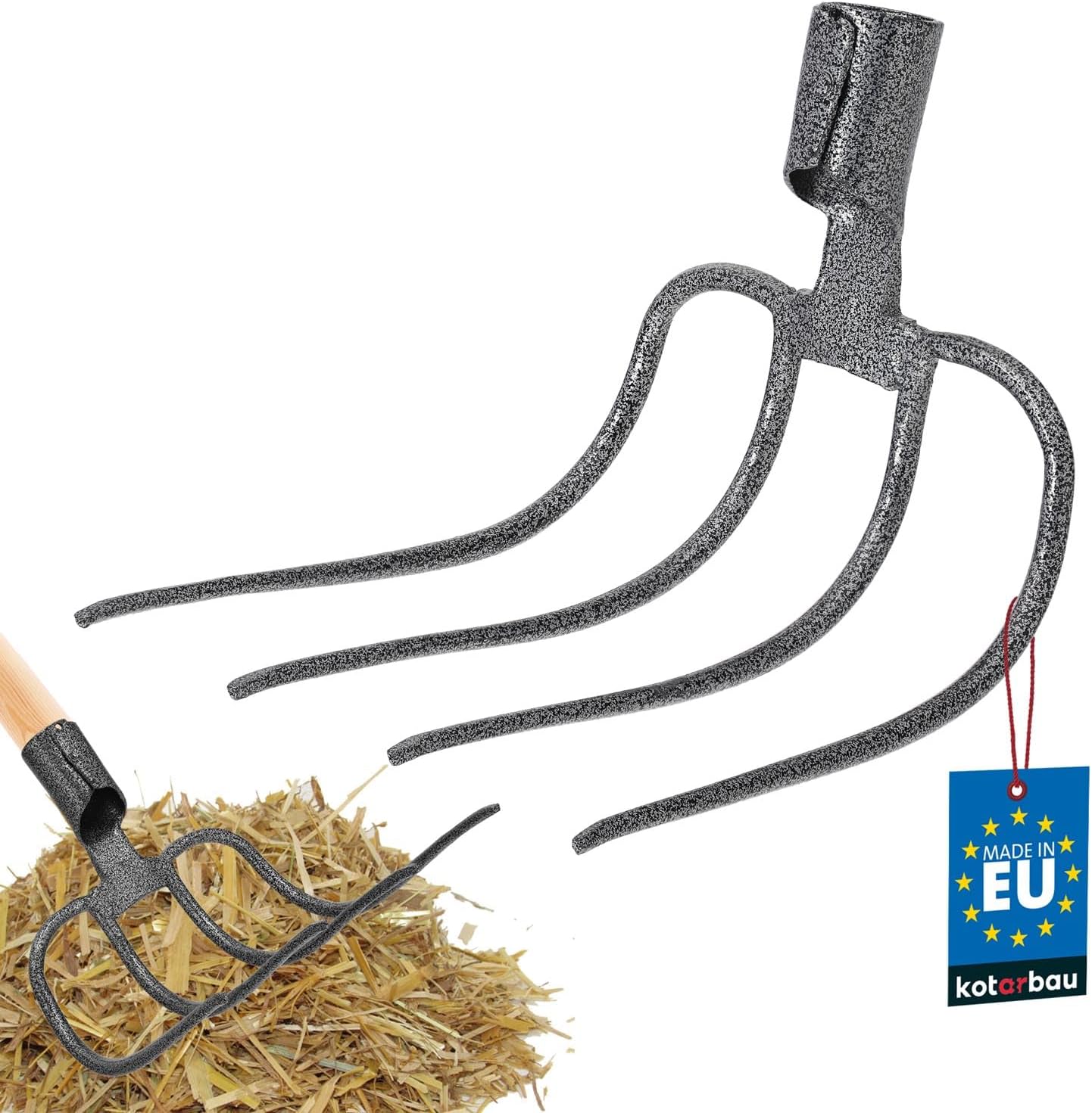 KOTARBAU® Garden Fork 4 Teeth Digging Fork Manure Compost Fork Garden Accessory Gardening Tool