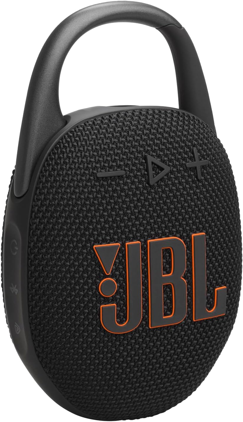 JBL Clip 5, Ultra-Portable Bluetooth Speaker, Built-in Carabiner, JBL Pro Sound, Punchy Bass, 12 Hours Playtime Boost Function, IP67 Water and Dust-Proof, Black