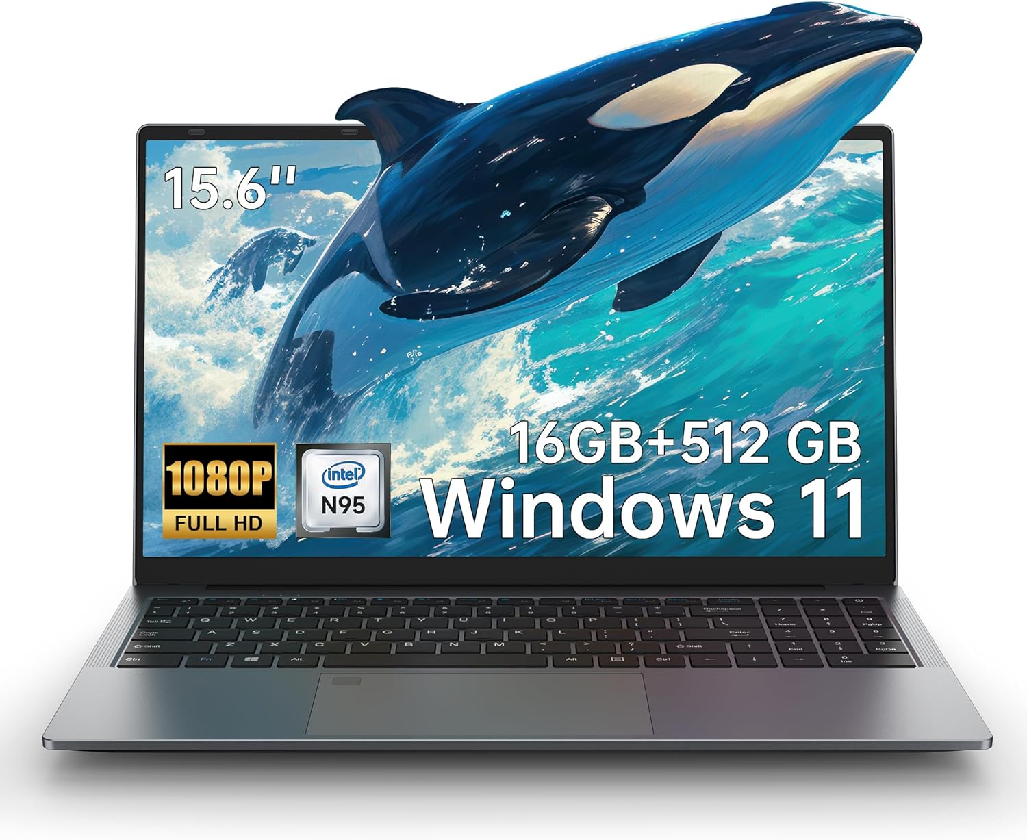 ALLDOCUBE GTbook 15 Gen2 Laptop 15.6 Inches, FHD Windows 11 Gaming Laptop, 16GB RAM 512GB SSD, Intel N95 (Up to 3.4 GHz), French Keyboard Film, 12000mAh, Micro HDMI 1.4