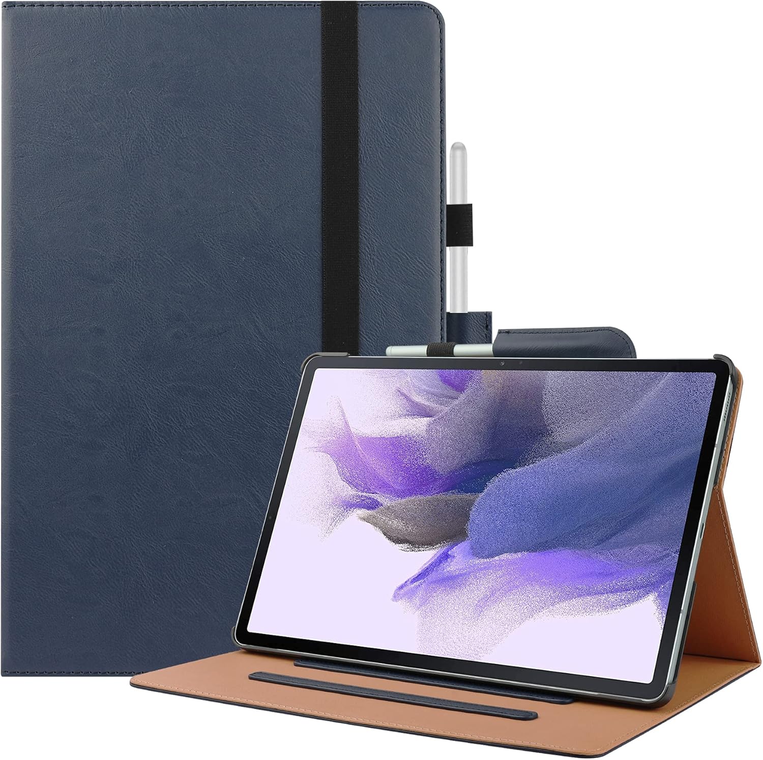 VOVIPO Samsung Galaxy Tab S8 Plus / S7 Plus / S7 FE 12.4 Inch Case, Premium PU Leather Folding Stand Cover for Galaxy Tab S8 Plus / S7 Plus / S7 FE 12.4 inch