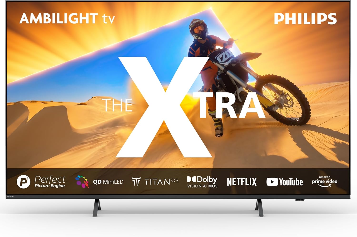 Philips Ambilight The Xtra 55PML9009 Smart TV 4K Quantum Dot MiniLED - Écran 55 pouces avec processeur d’images P5 Perfect Ultra HD, Titan OS, Dolby Vision et Dolby Atmos audio - Gris Anthracite