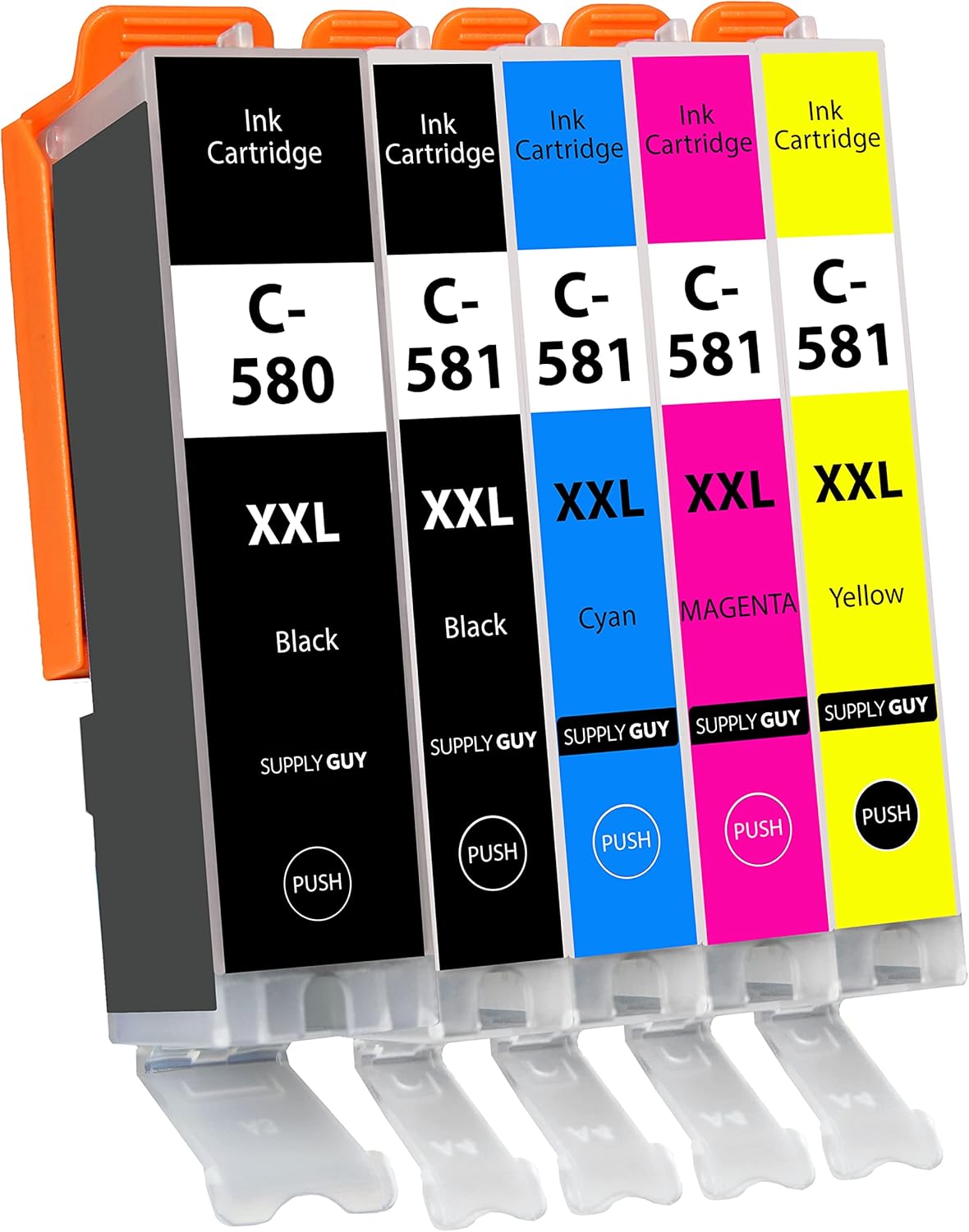 Supply Guy 5 XXL Ink Cartridges Compatible with Canon PGI-580 CLI-581 Multipack for Pixma TR7500 TR7550 TR8500 TR8550 TS6100 TS6150 TS6151 TS6250 TS6251 TS6350 TS6351 TS7055 TS954 0 TS9541c
