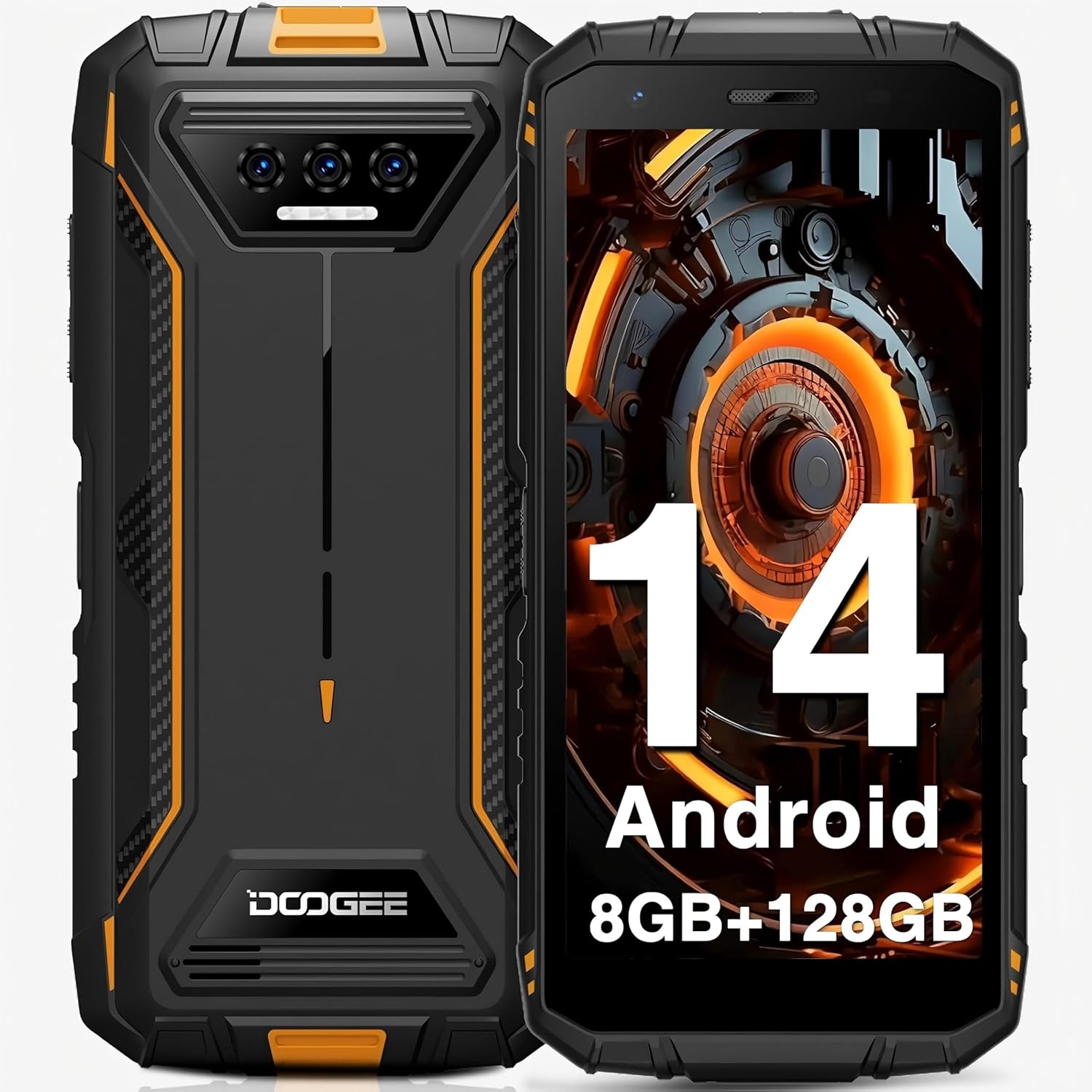 DOOGEE S41 Plus [2024] Unbreakable Mobile Phone, 8GB+128GB(TF 1TB) Android 13, 6300 mAh, 5.5 inch IPS HD+ Screen, 13 MP + 8 MP, Octa-Core Smartphone Unbreakable, NFC/IP68/I69K/Dual SIM 4G