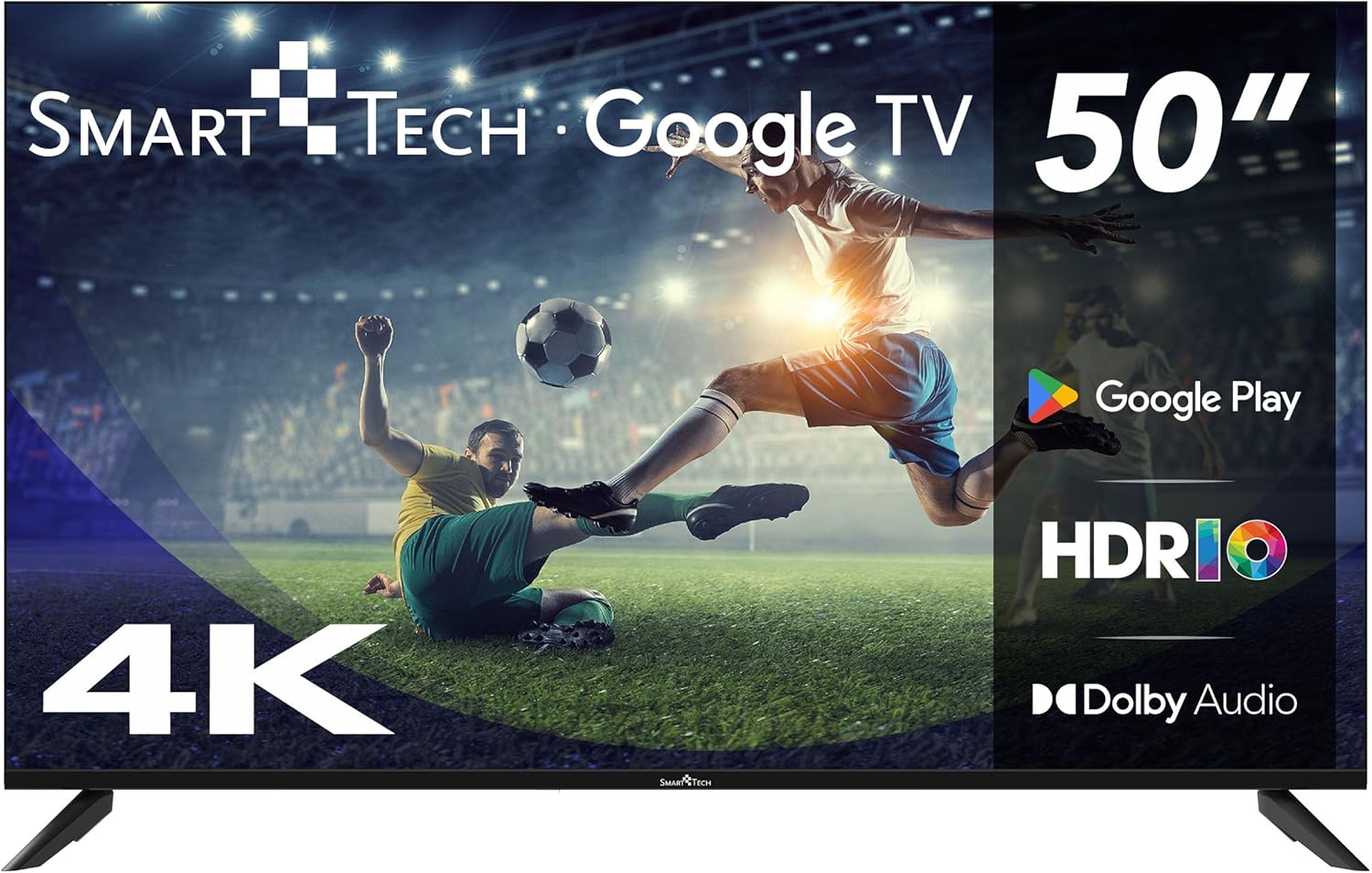 SMART TECH 50UG10V1 4K UHD TV 50UG10V1, Smart TV Google TV, HDMI, USB, HEVC, Dolby Audio, HDR 10, CHROMESCAST, Google Assistant
