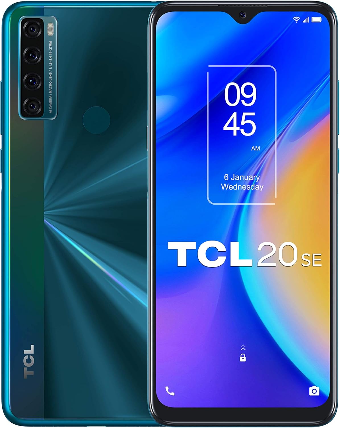 Tcl 20 Se Verde Móvil 4G Dual Sim 6.82 Inch HD+ Octacore 64GB 4GB Ram Quadcam 16MP Selfies 8MP