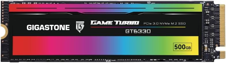 Gigastone NVMe SSD 500GB M.2 2280 PCIe Gen3, Up to 3,000MB/s for Laptop and Desktop, Internal Hard Drive SSD 3D NAND SLC Cache PC Enthusiasts Gamers GT6330