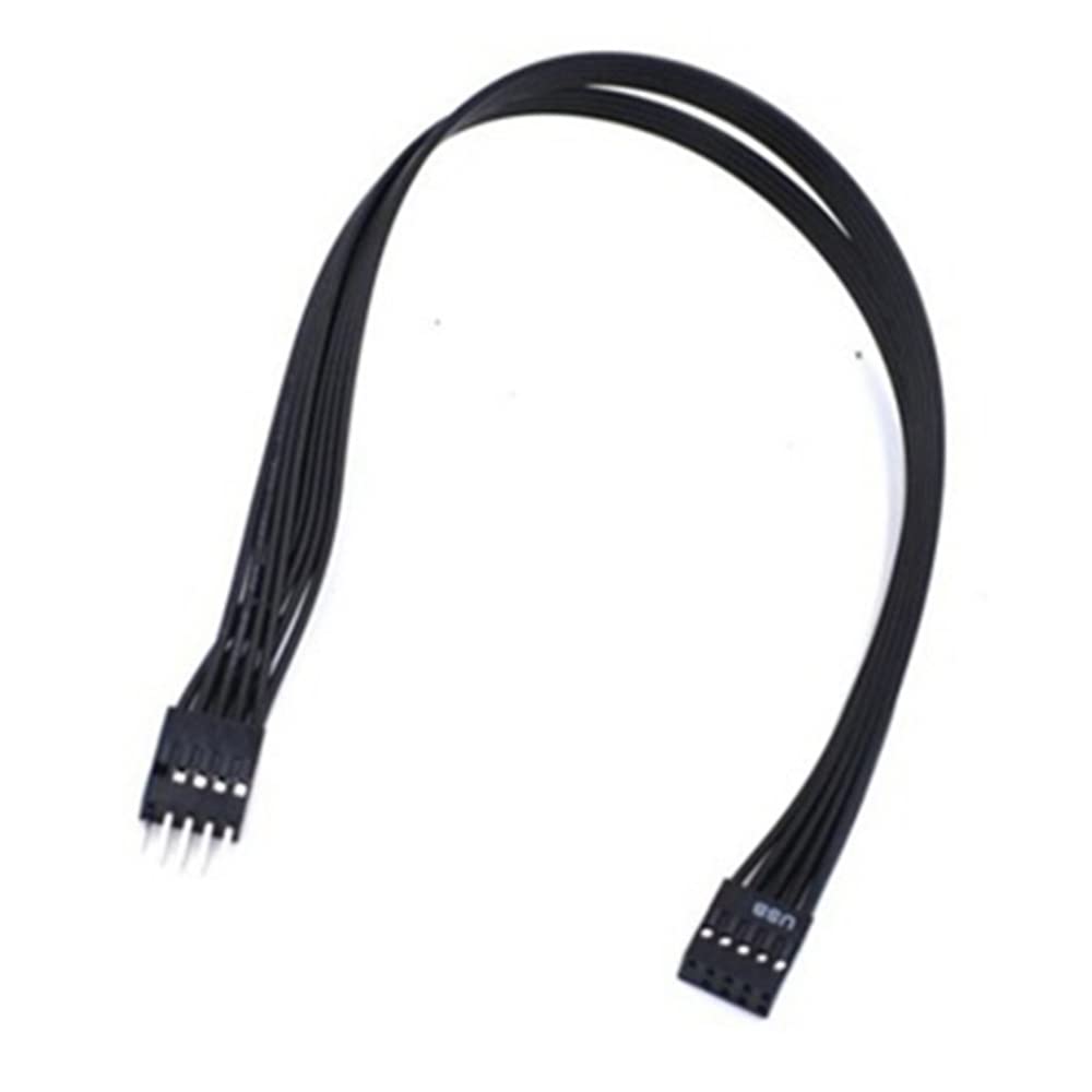 NTCPEFY YUNNIE Motherboard Motherboard 9 Pin USB 2.0 Male to Female Extension Data Cable Cord Wire Line for PC DIY, 30 cm, Black, 30 cm