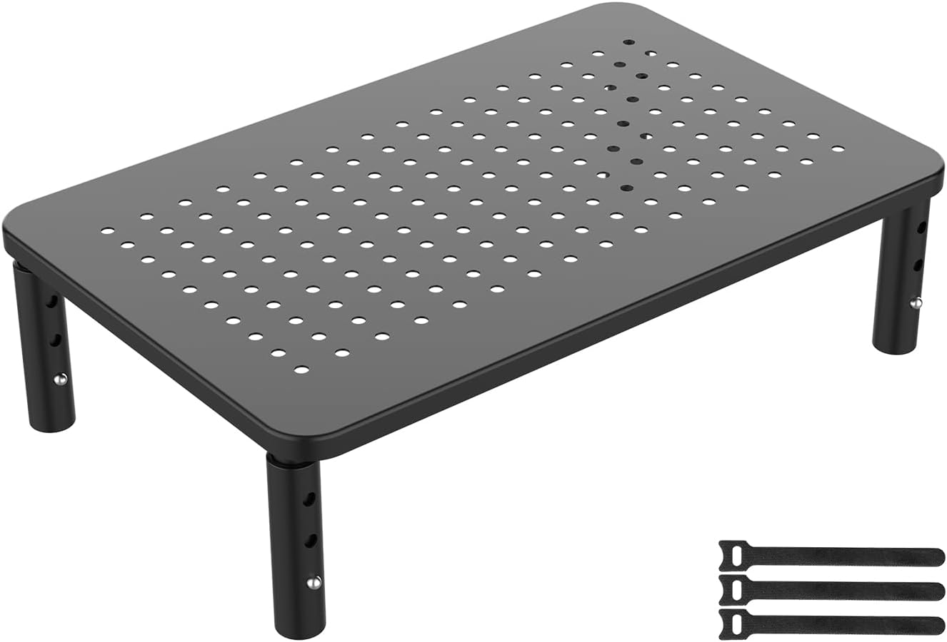 GRIFEMA GB1051 Monitor Riser for PC Desktop, Adjustable Height Monitor Stand (3 Types), Suitable for PC Monitors, Laptops, Printers, Maximum Load 20 kg, Black