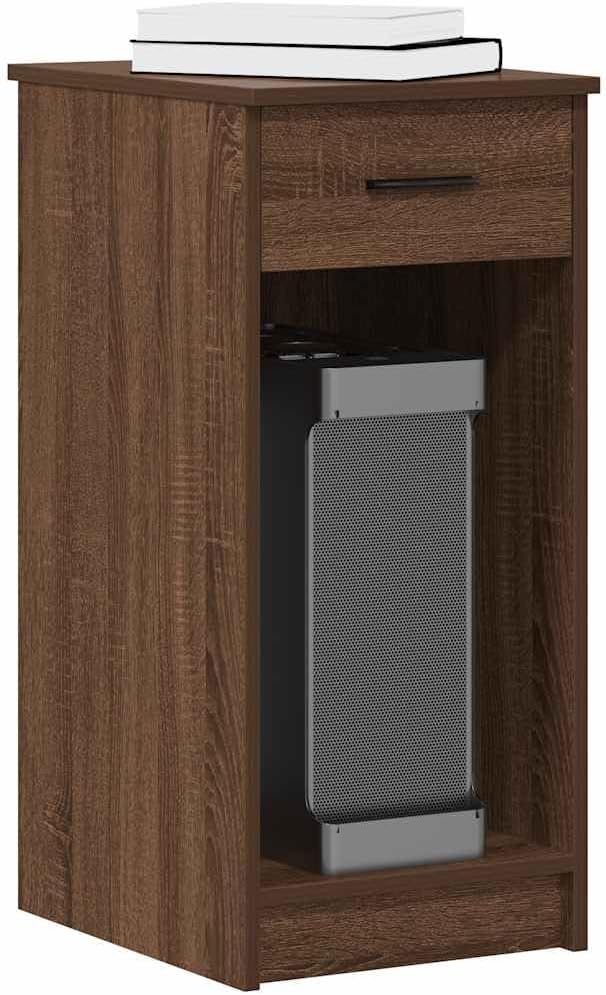 Toshilian Under Desk PC Stand, PC Tower Stand, Computer Tower and Drawer Stand, Brown Oak 35 x 45 x 77 cm