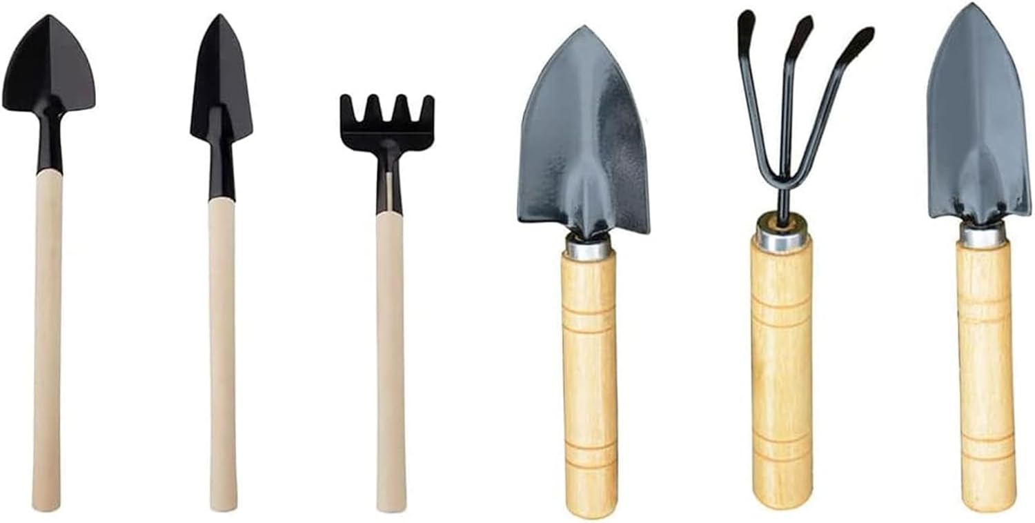 HFYMXNB 6 x garden tools, ideal set for flower beds and balconies including flower trowels, mini gardening tools for garden pots, plants and seedlings